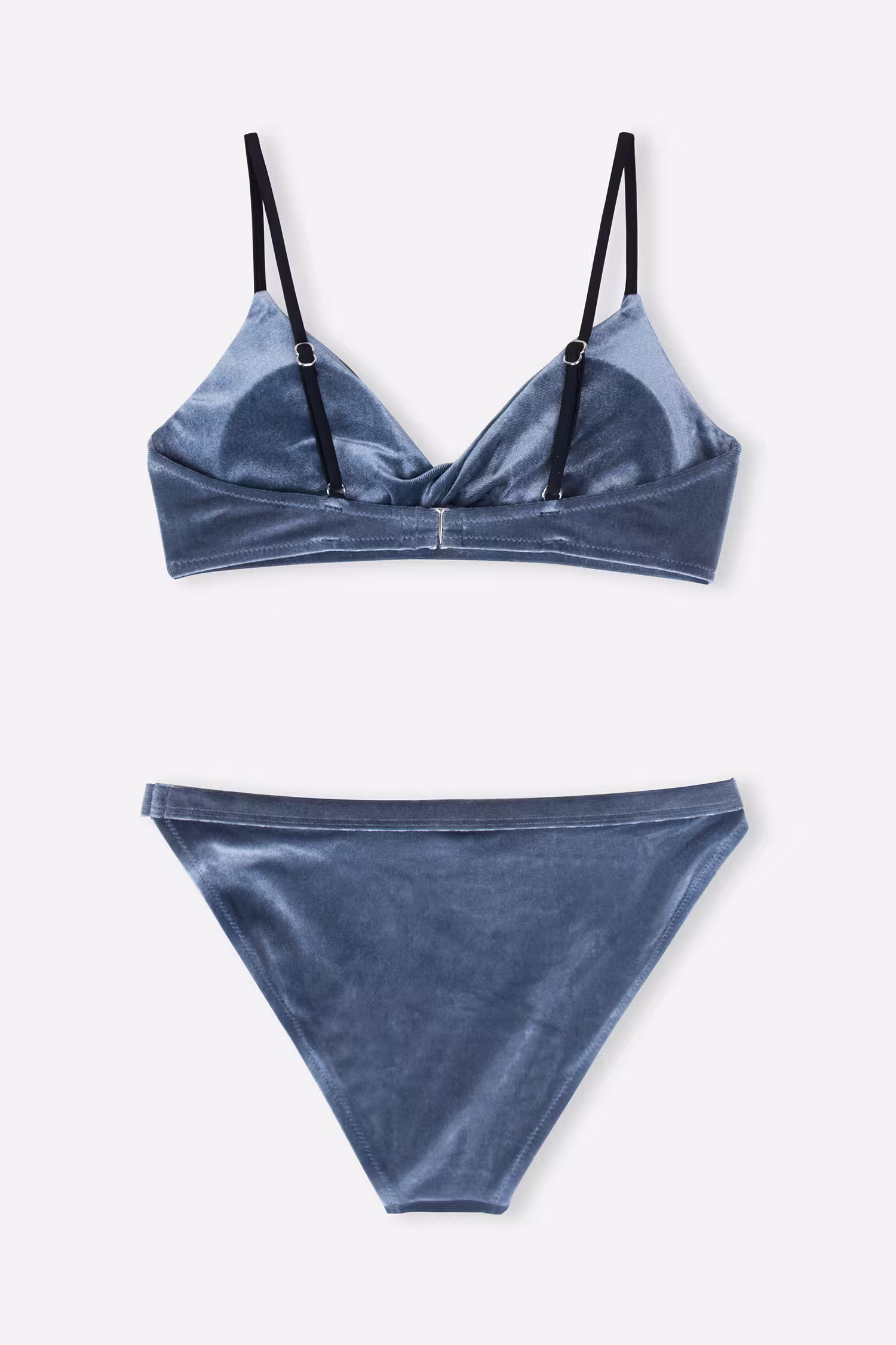 Silbriger grauer Samt Bikini