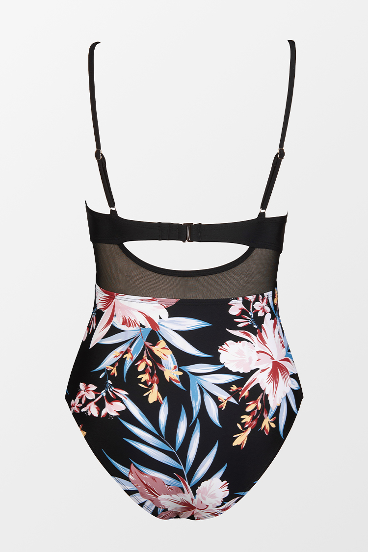 Greenland Aurora Mesh Cutout Wrap Front One Piece Swimsuit-Cupshe UK
