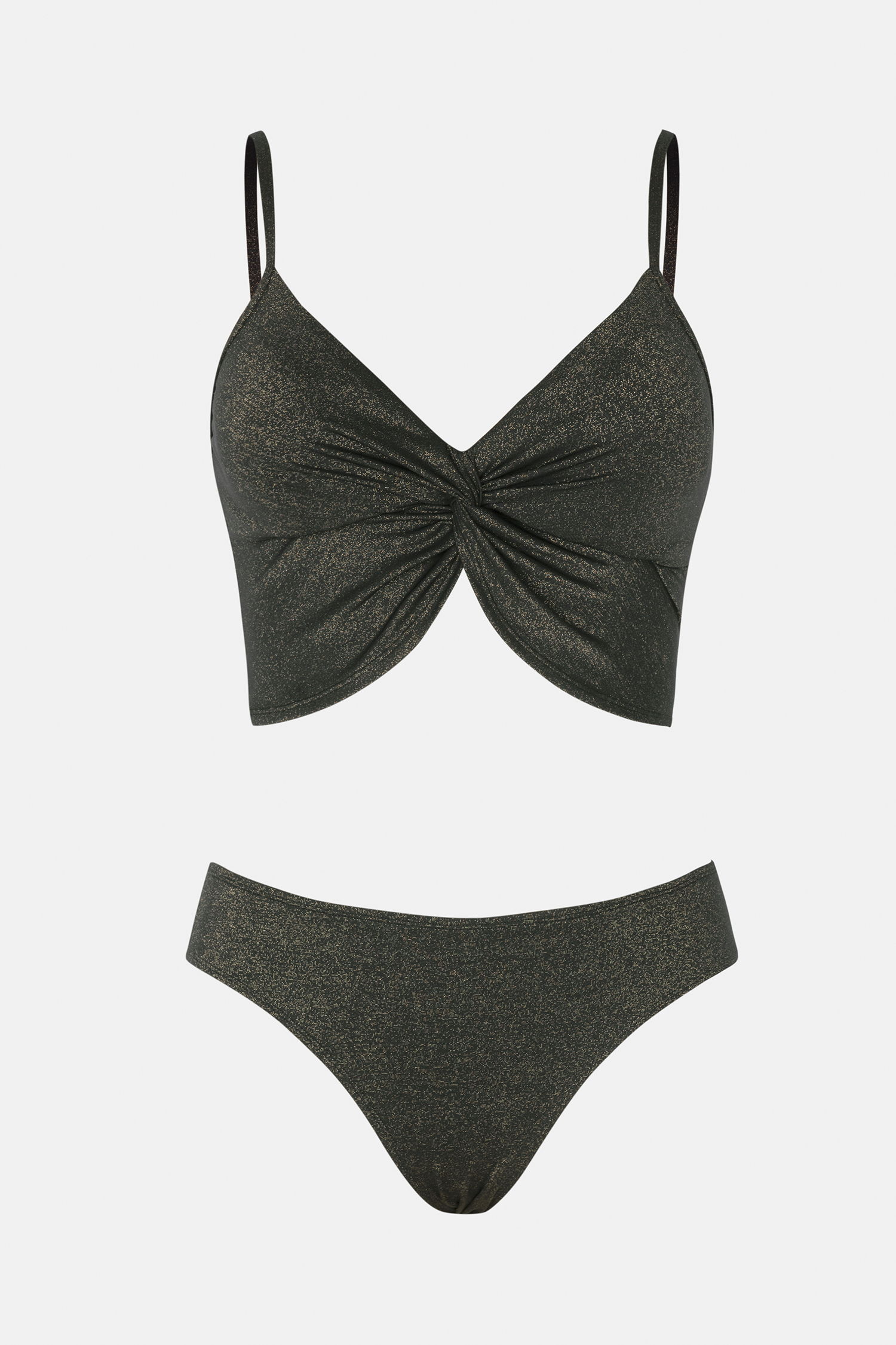 X Vanessa Sparking Lurex Twisted Tankini & Hipster Set