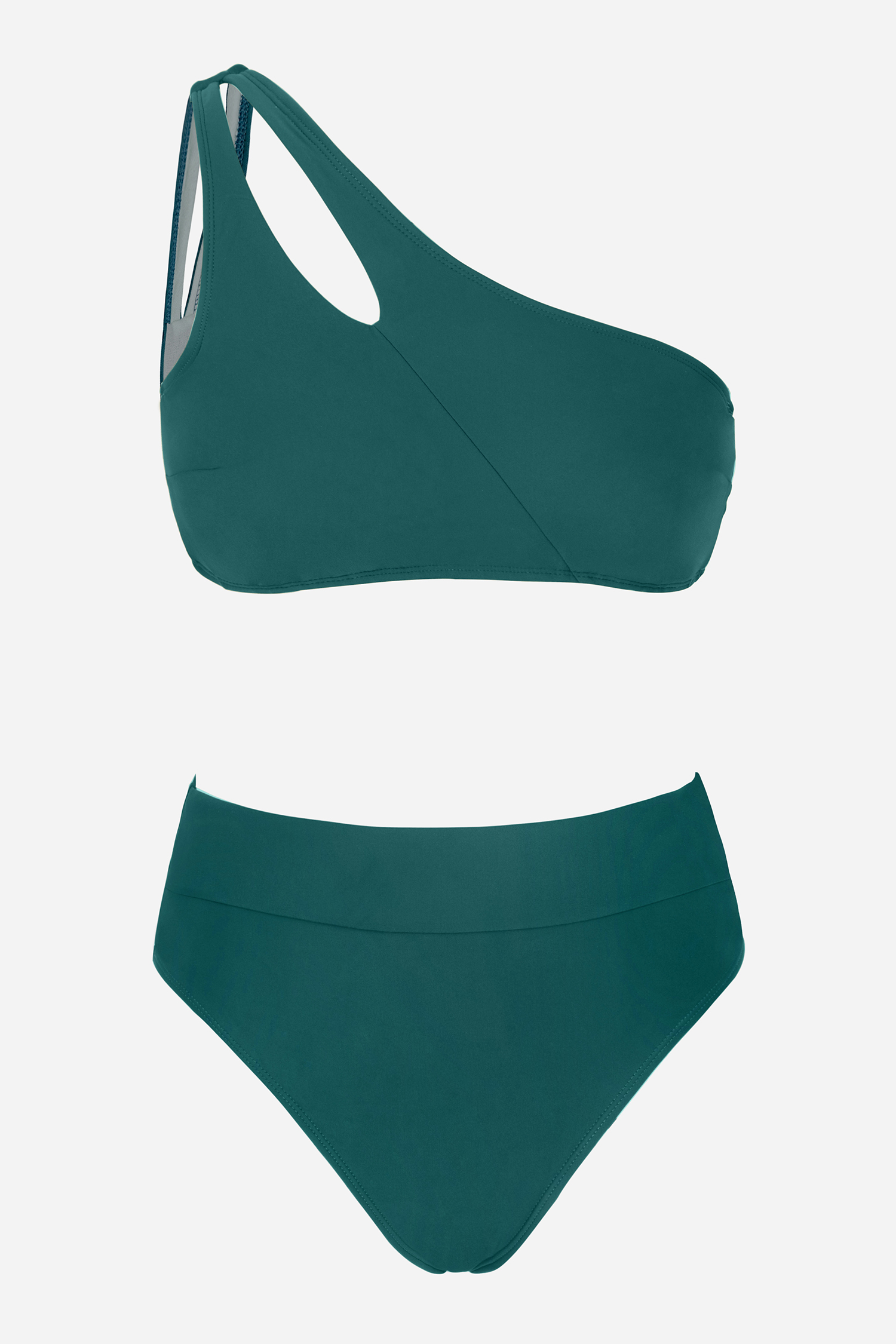 Colombia Coast Green Banded High Waist Bikini Bottoms