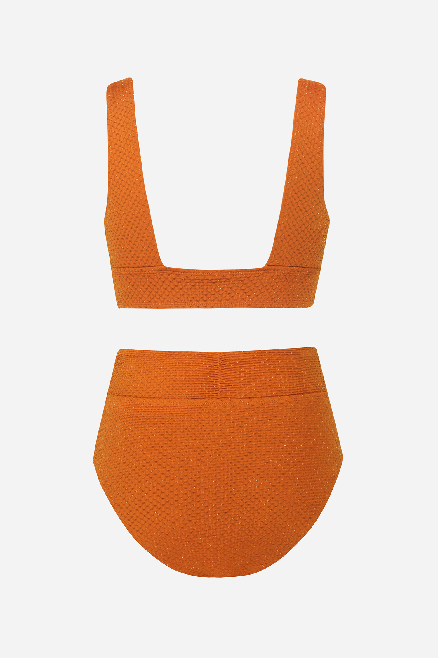 Be Shine Lurex V-Neck Bralette & Spliced Overlap Bikini Set