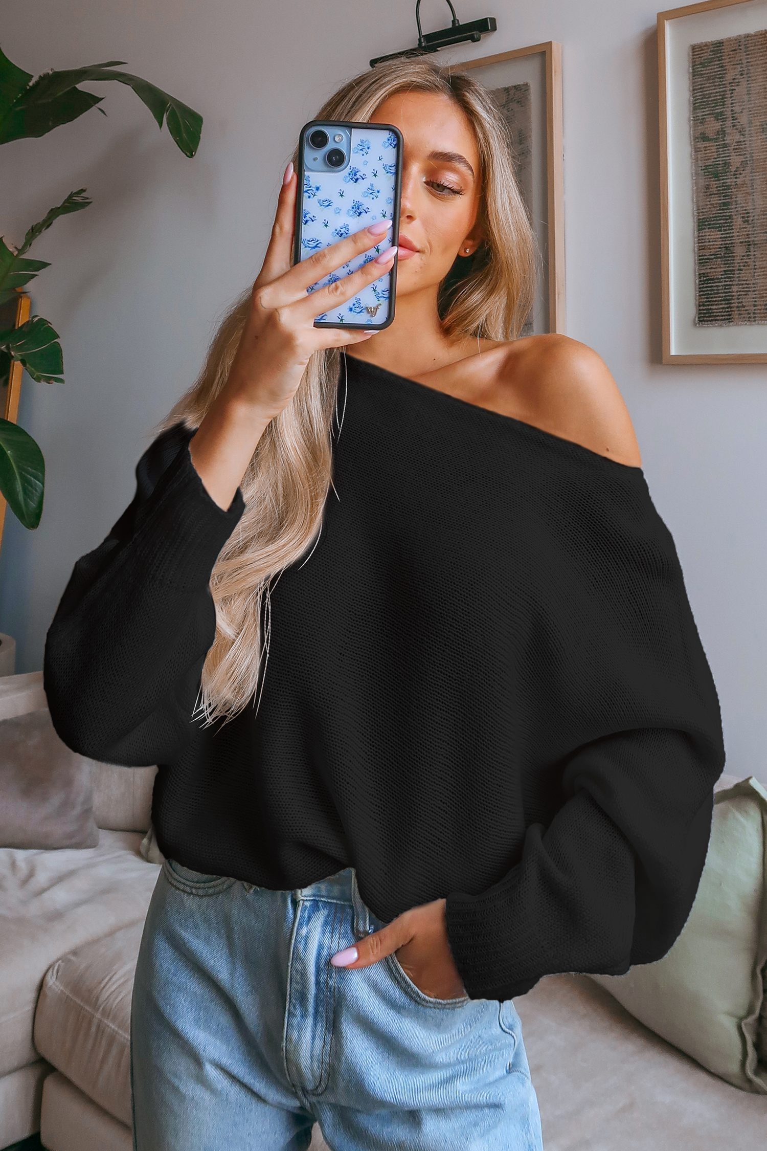 トップス Eaphi ONE SHOULDER LACE PULLOVER ONE SHOULDER LACE PULLOVER