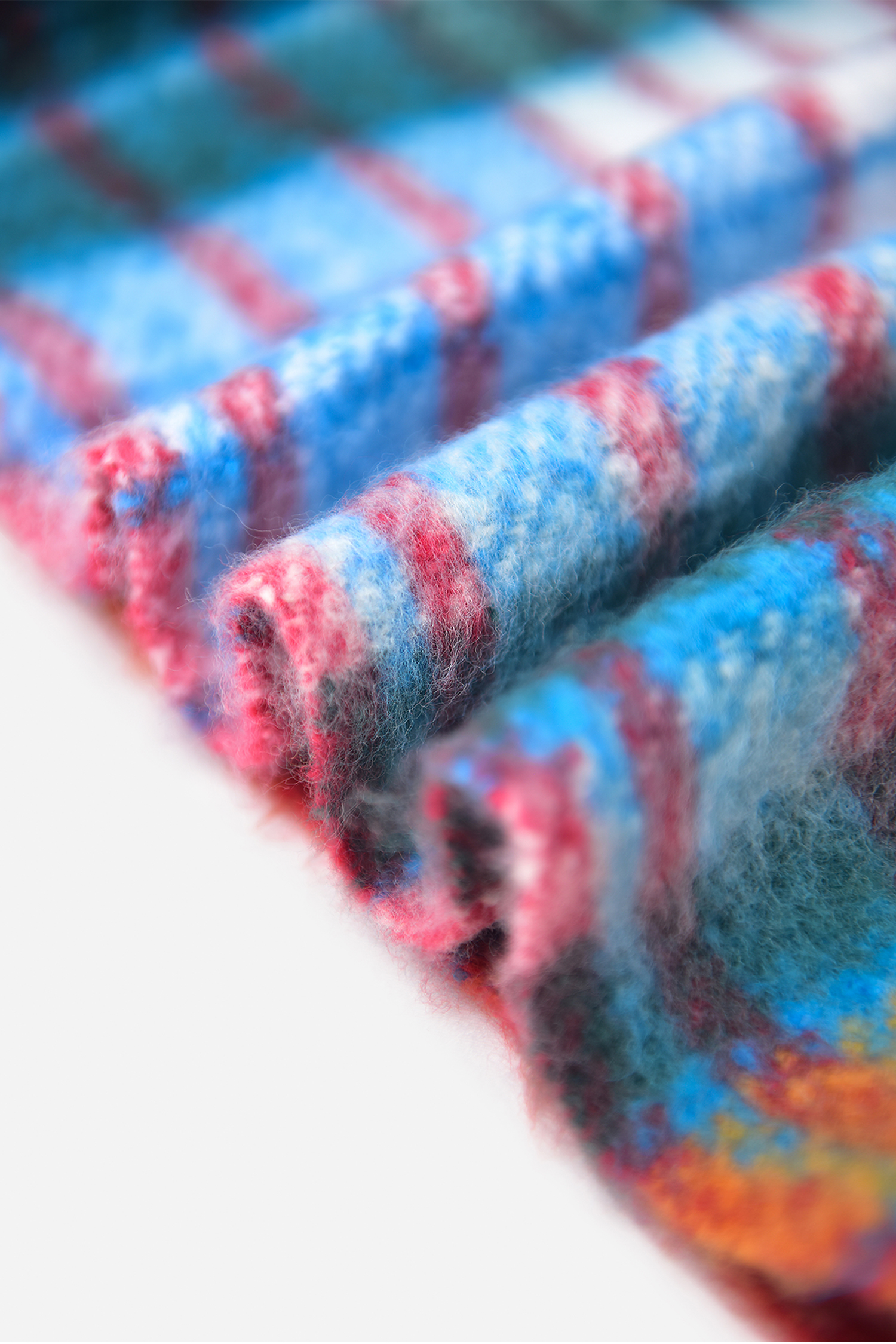 Plaid Colorblock Fringe Oblong Scarf