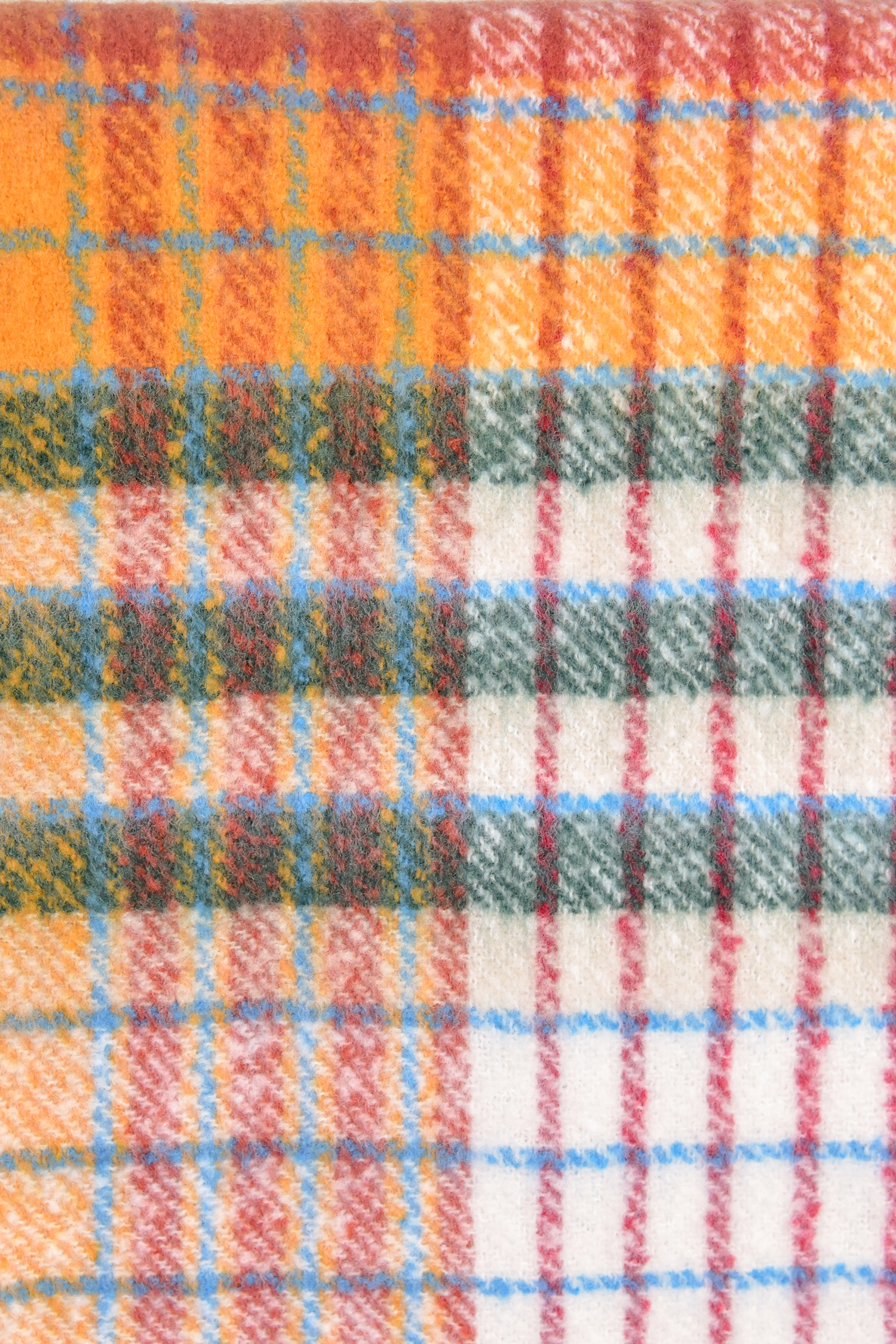 Plaid Colorblock Fringe Oblong Scarf