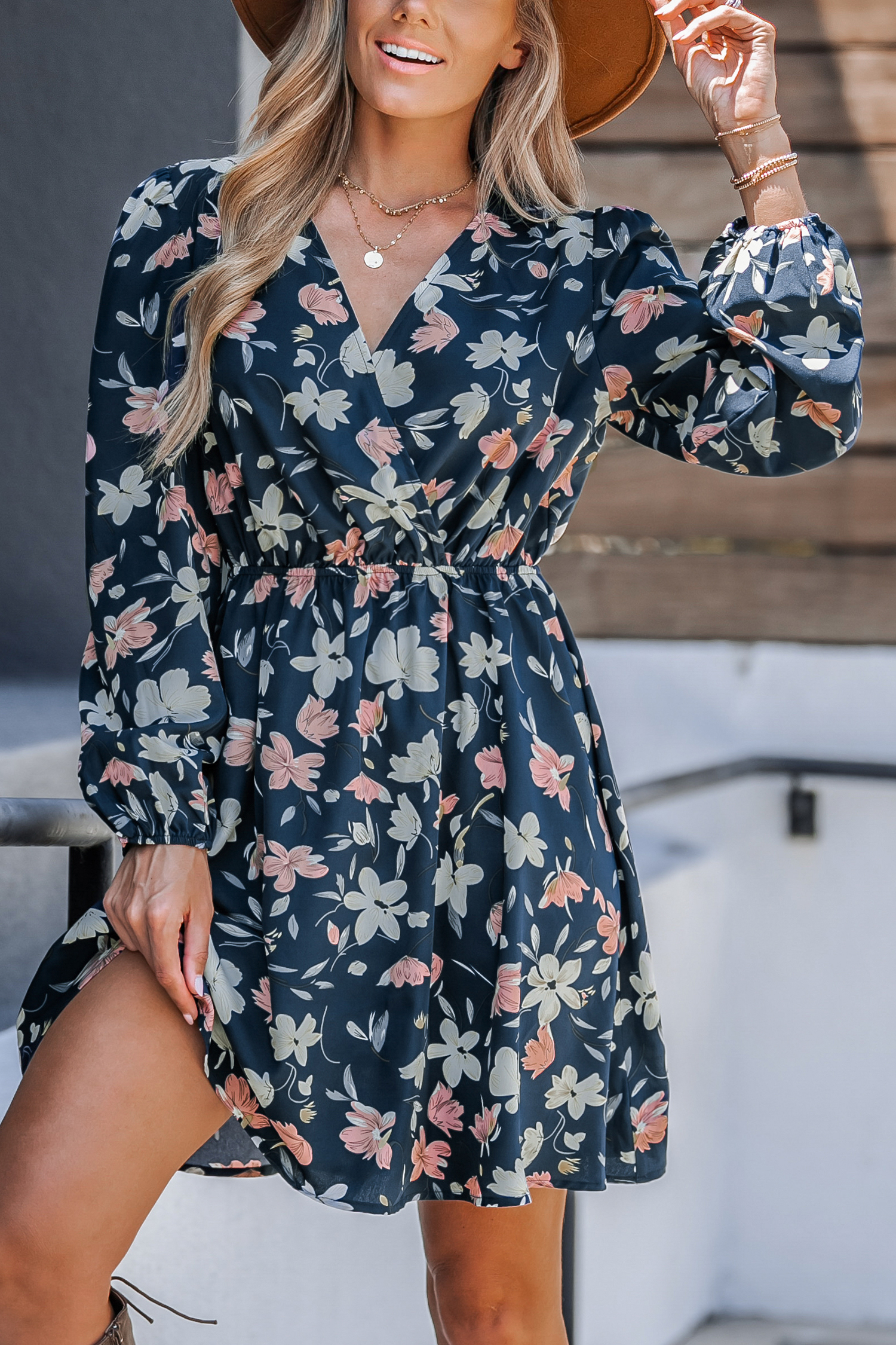 Robe mini trapèze à imprimé floral
