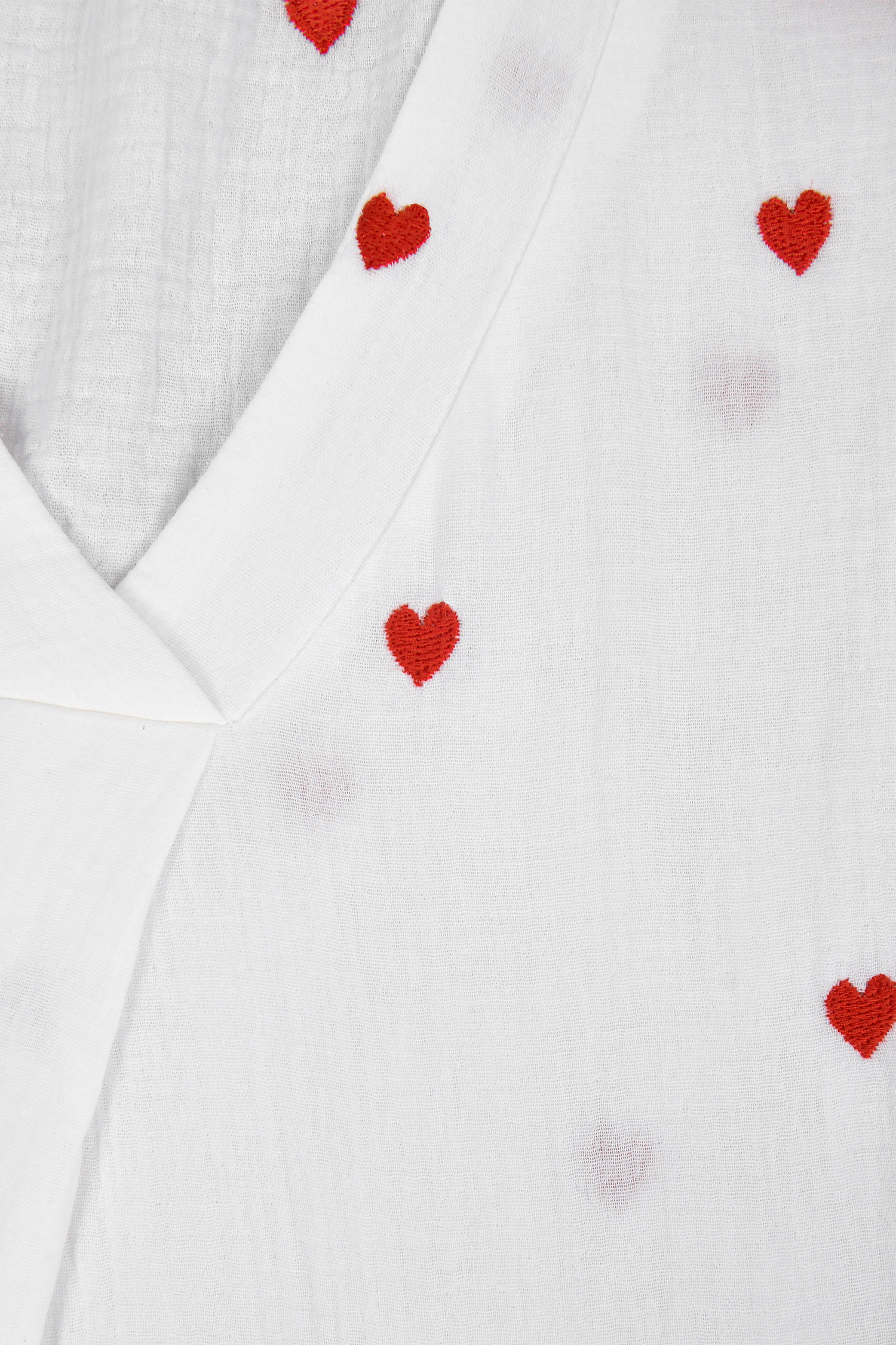 Embroidered Heart Gauze Top