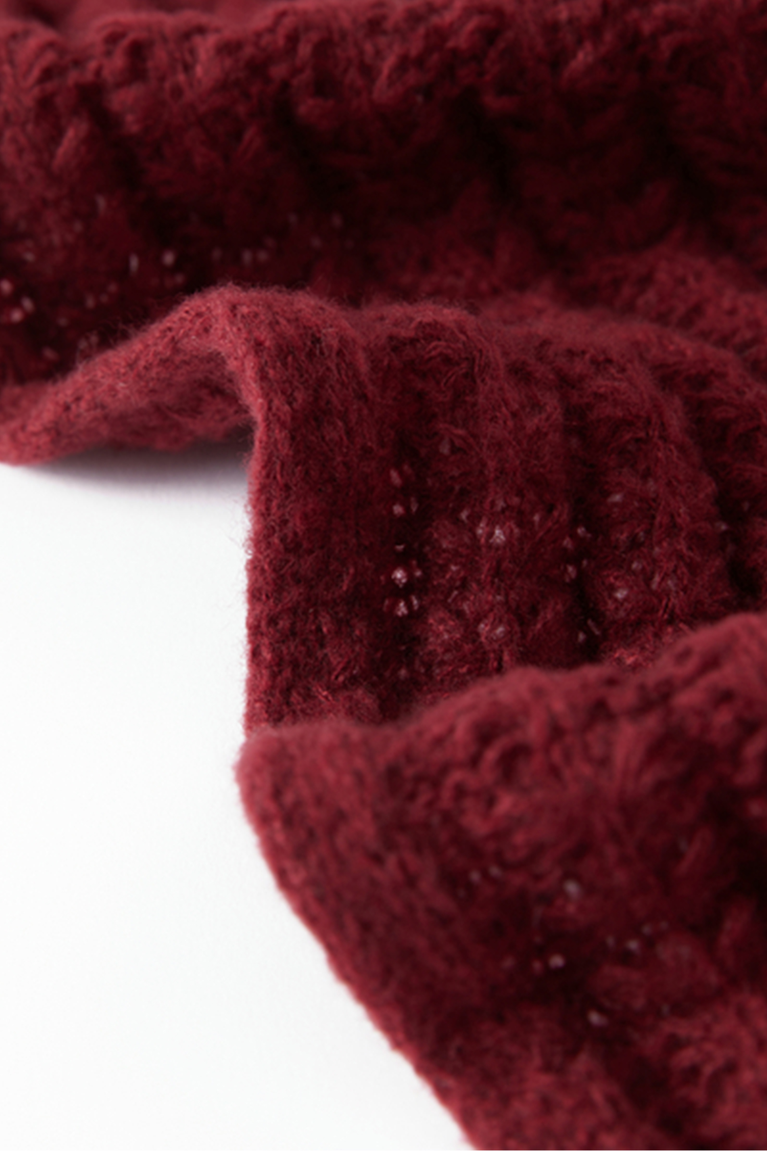 Thick Knit Red Long Scarf