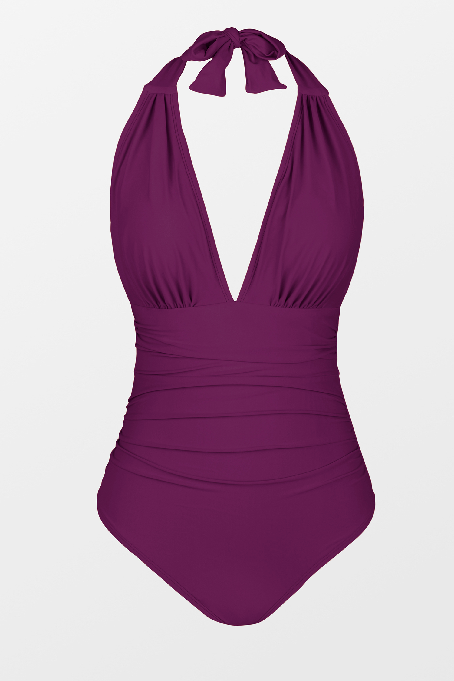 Ruched Halter Tummy Control One Piece SwimsuitCupshe UK