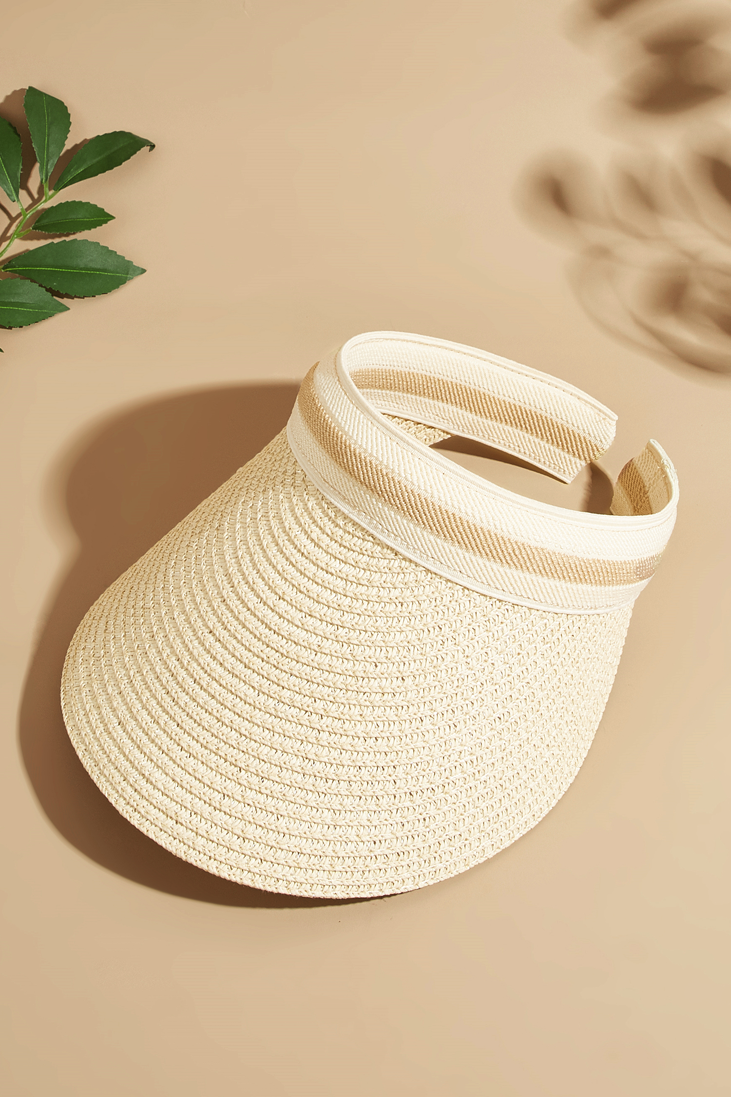 Wide Brim Straw Visor Hat