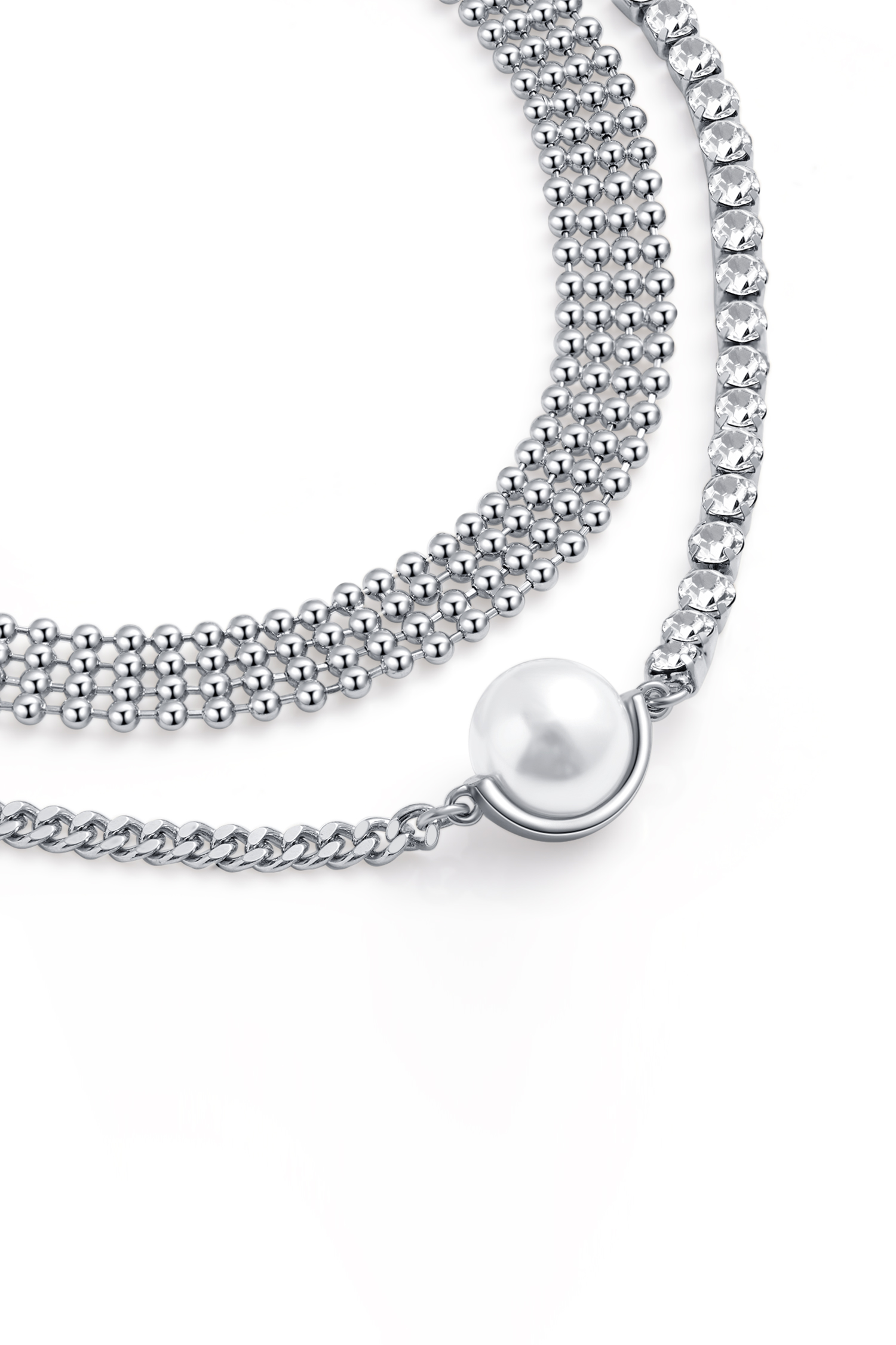 Faux Pearl Copper Double Necklace