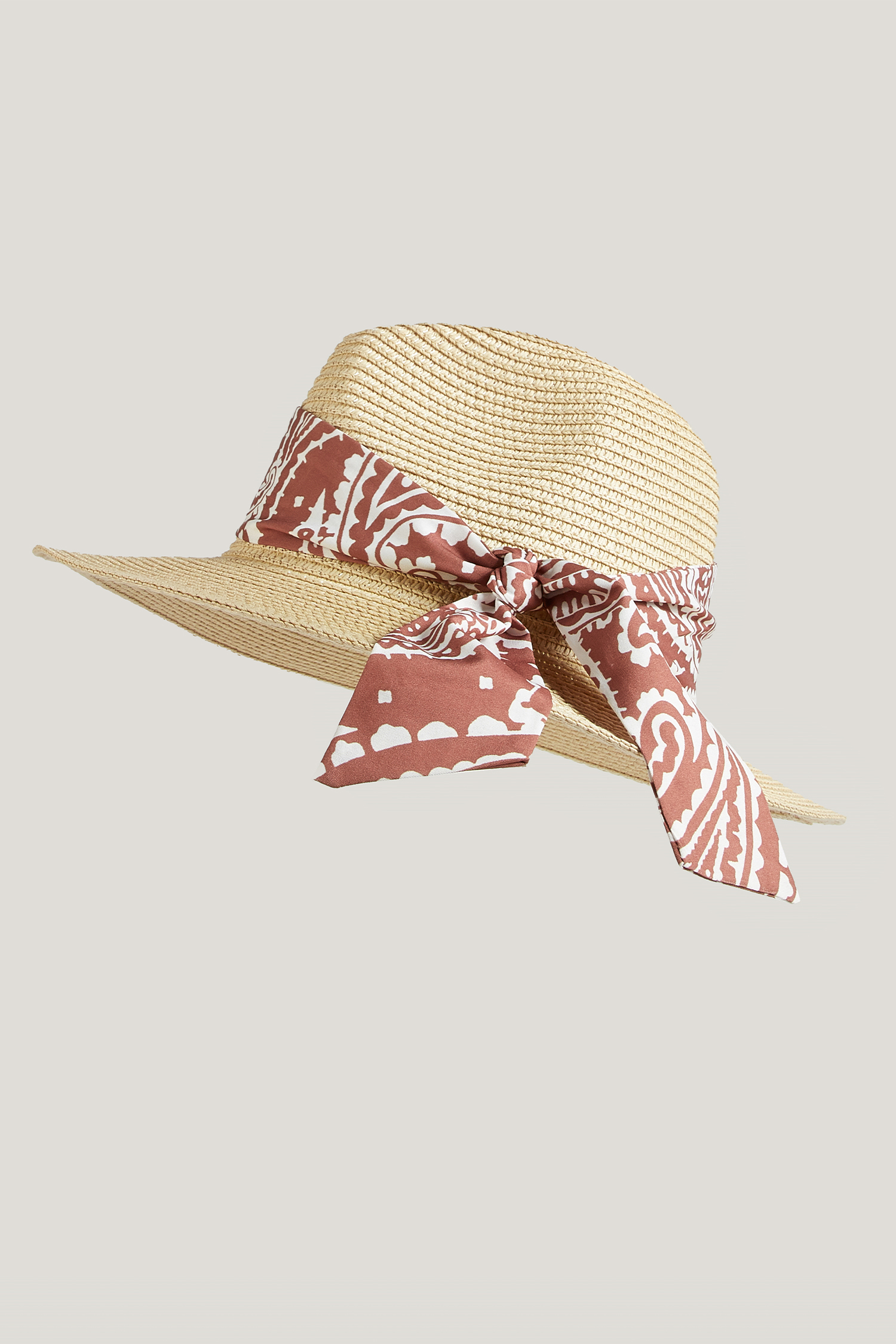 Neutral BandanaBand Straw Hat