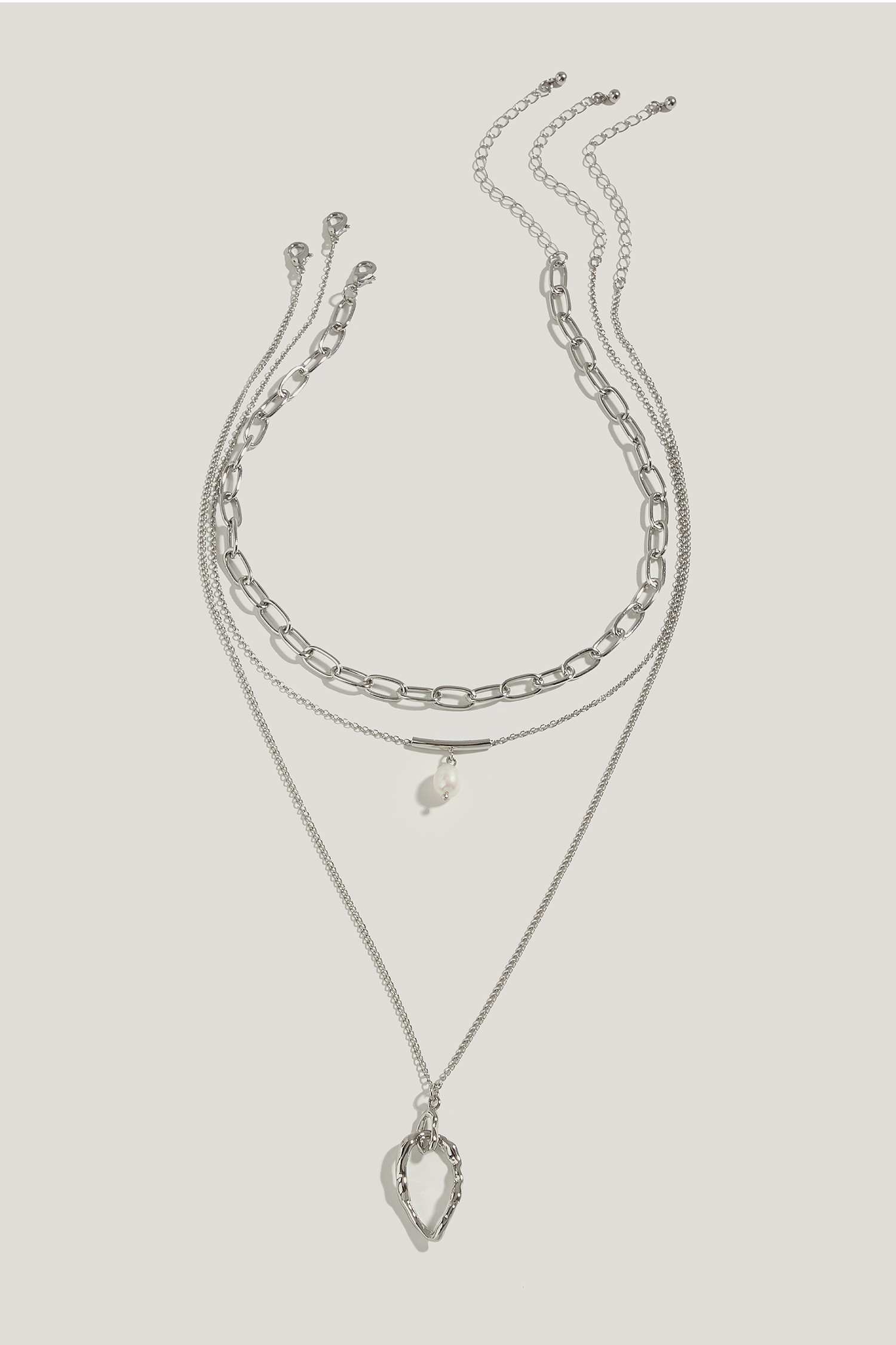 Silver Tone Necklace Set