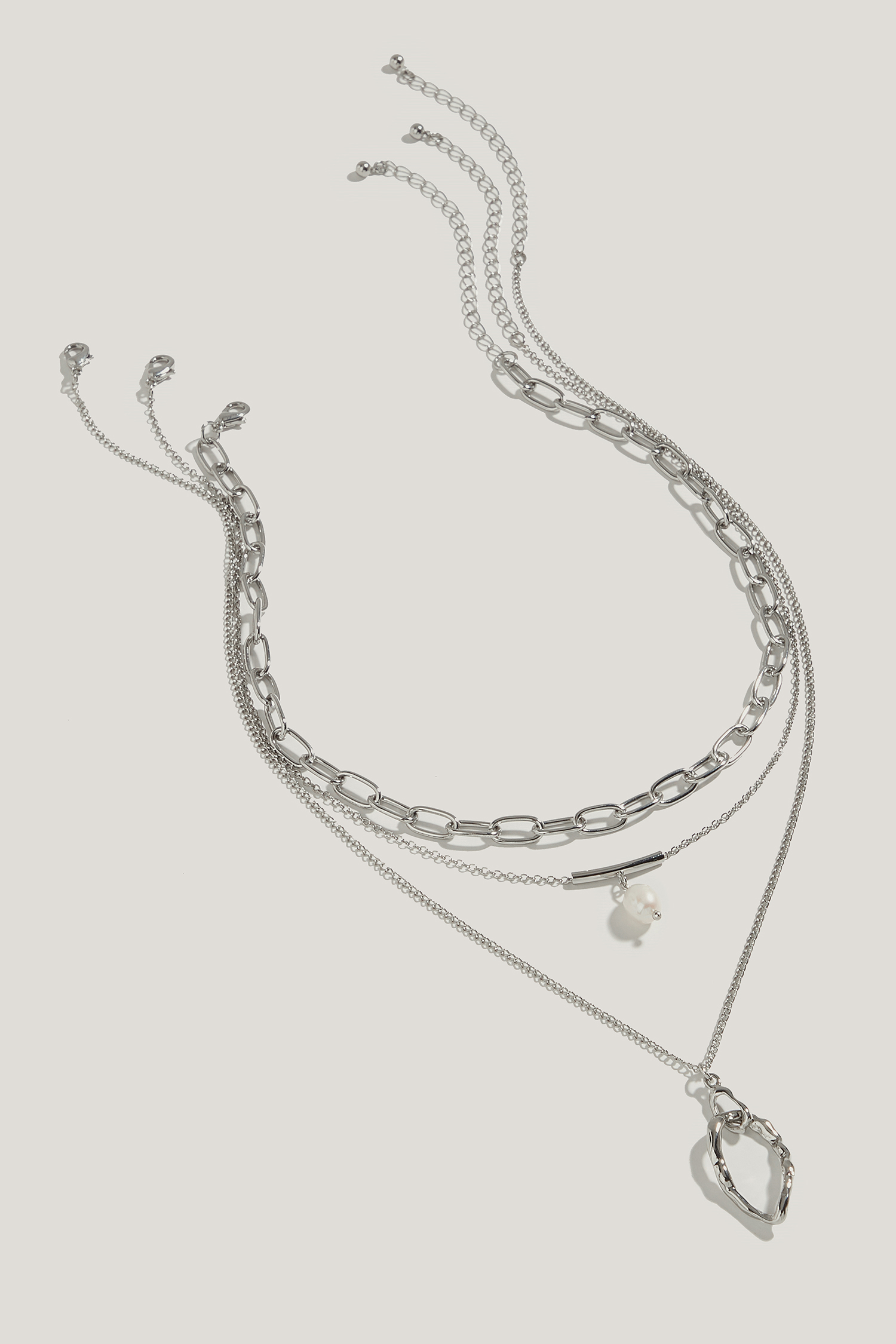 Silver Tone Necklace Set