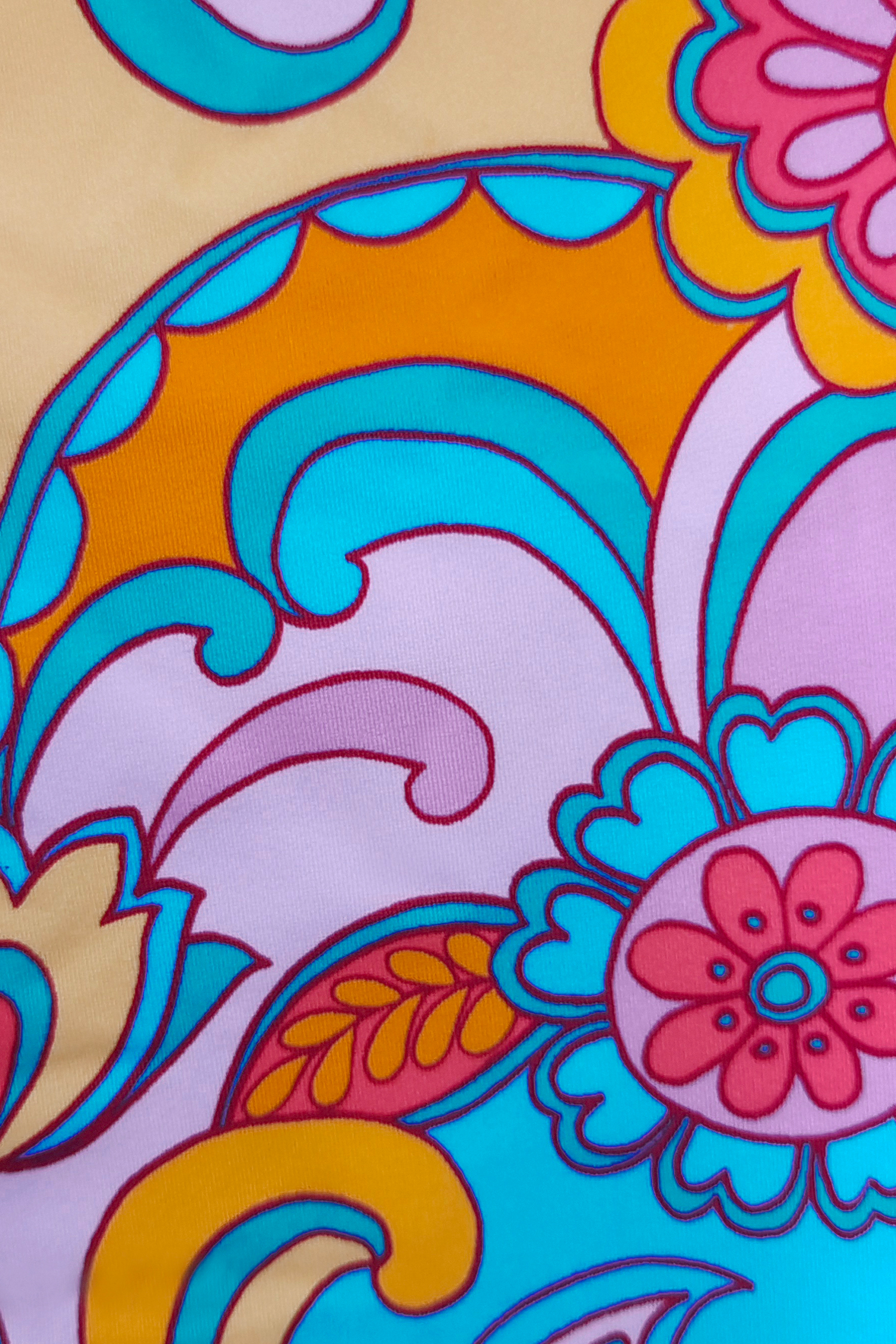 Paisley Strappy Tie Back One Piece Swimsuit