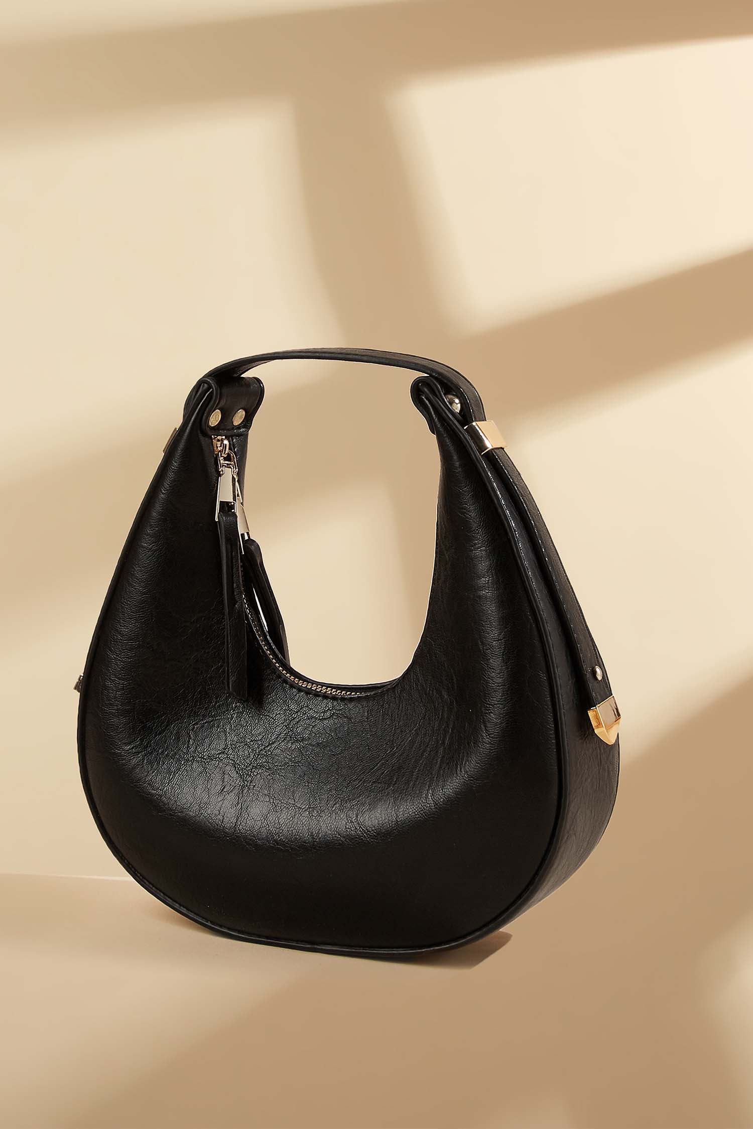 Faux Leather Crescent Moon Bag