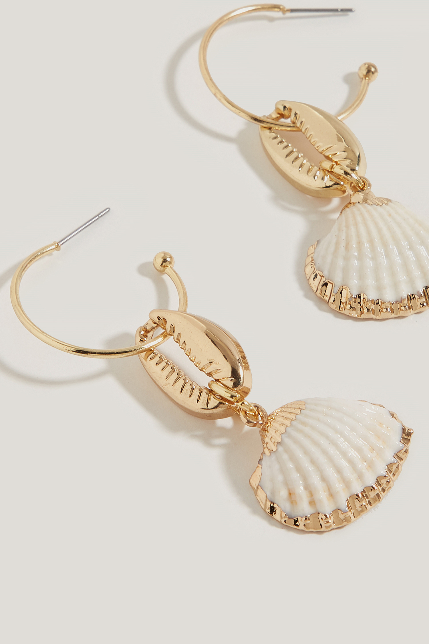 Gold-Tone Cowrie & Seashell Drop Earrings