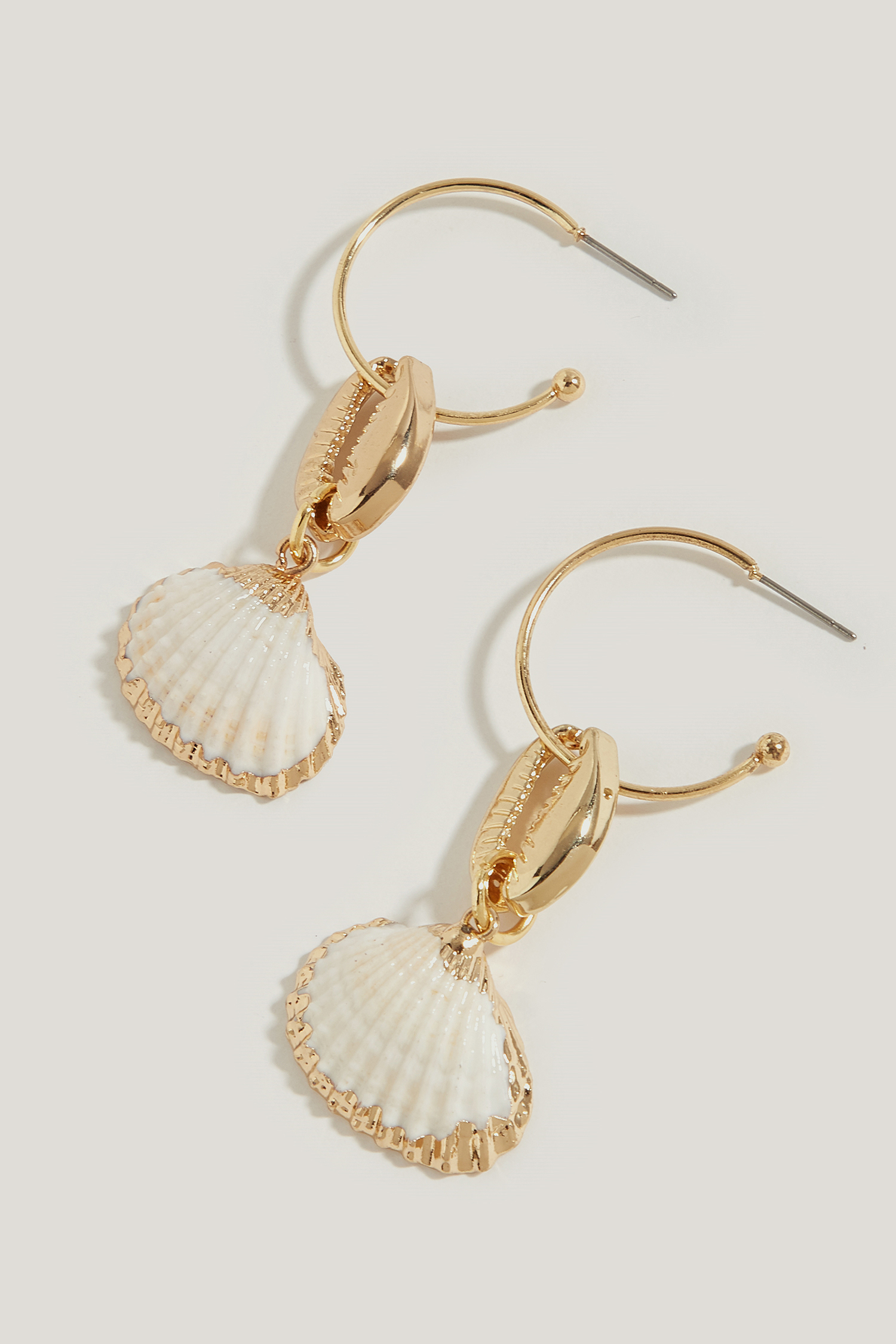 Gold-Tone Cowrie & Seashell Drop Earrings