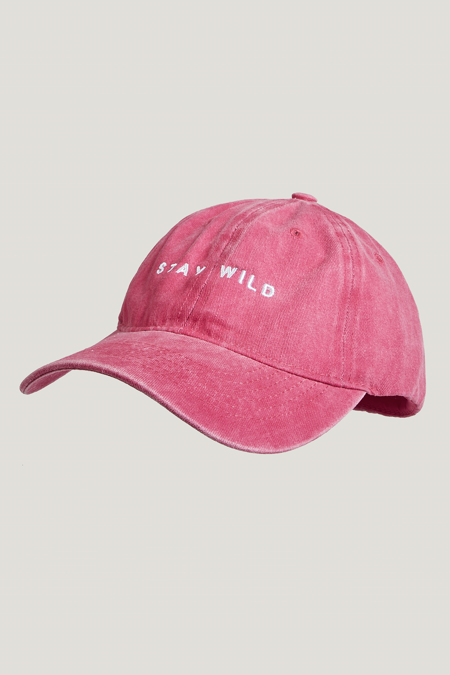 Casquette de baseball en broderie et pur coton rose