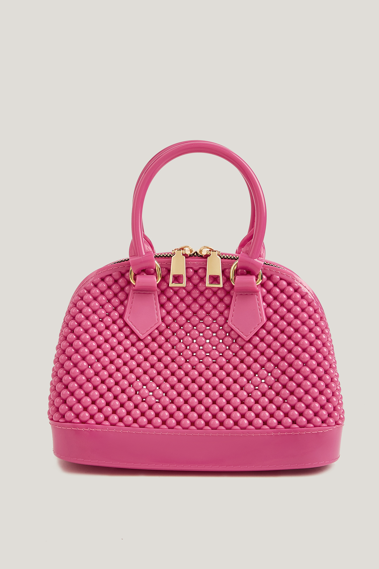 Beaded Pink Top Handle Purse