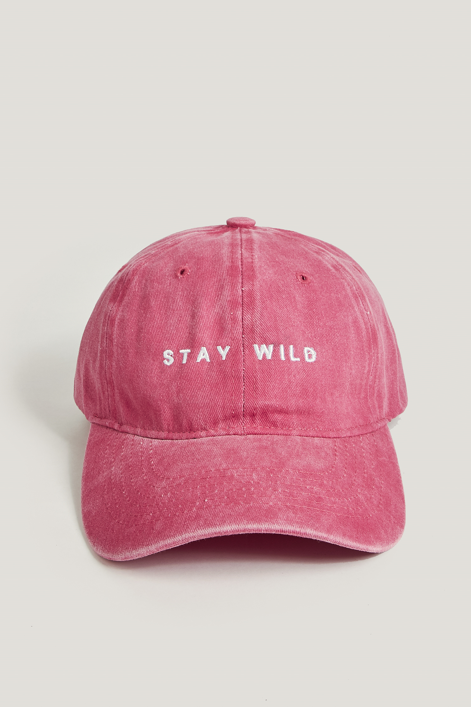 Casquette de baseball en broderie et pur coton rose