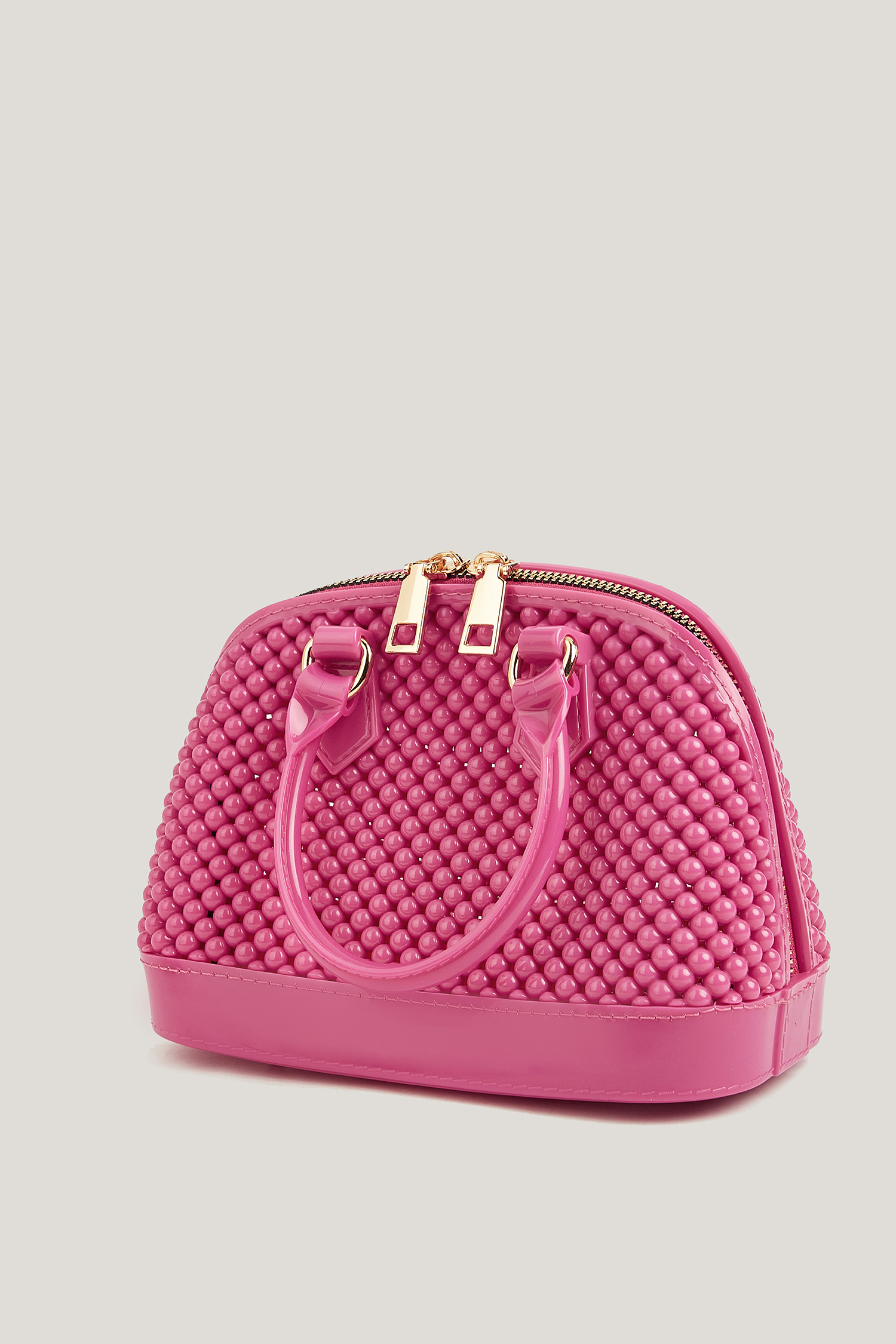 Beaded Pink Top Handle Purse