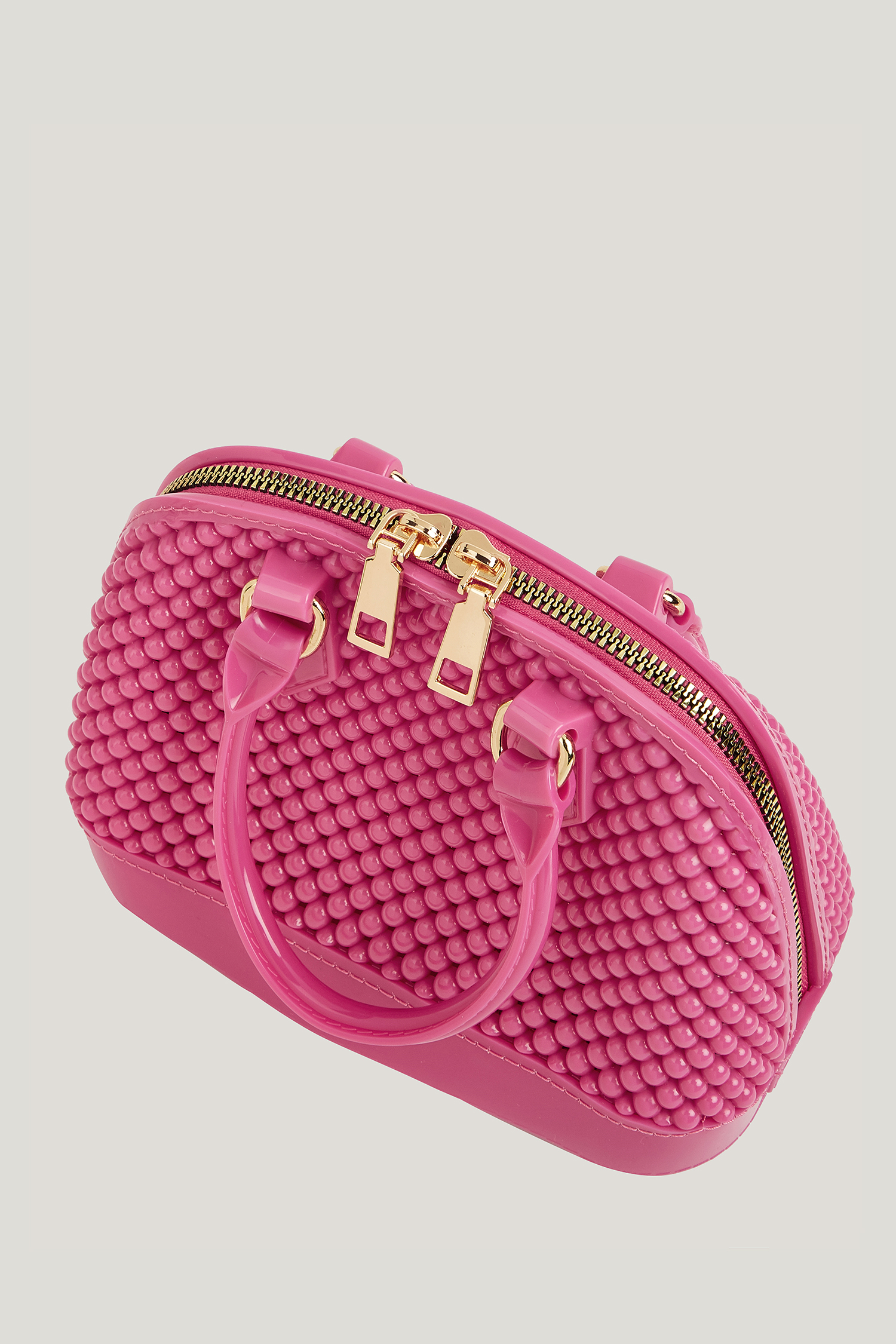 Beaded Pink Top Handle Purse