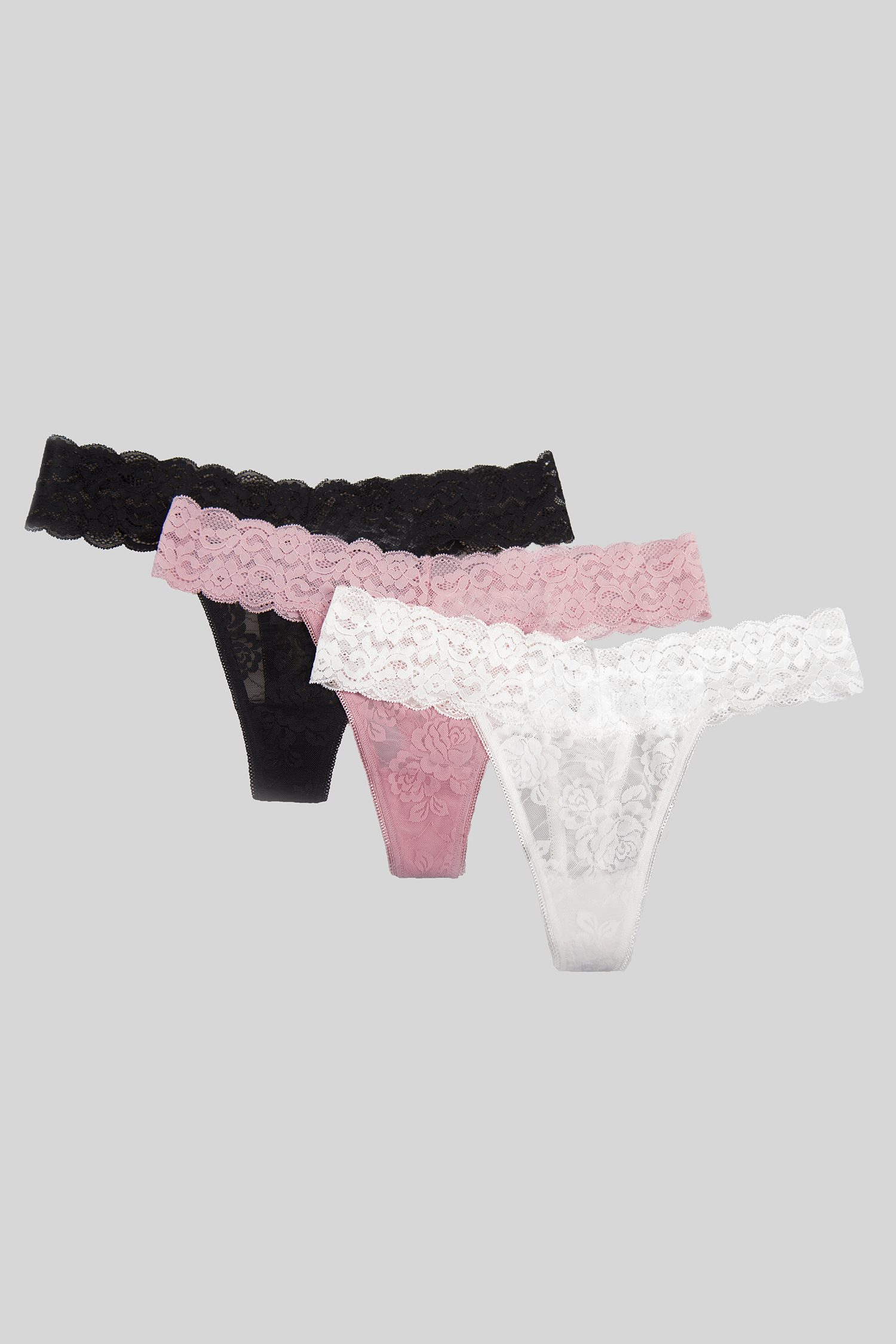 Three Color Lace Panties Set