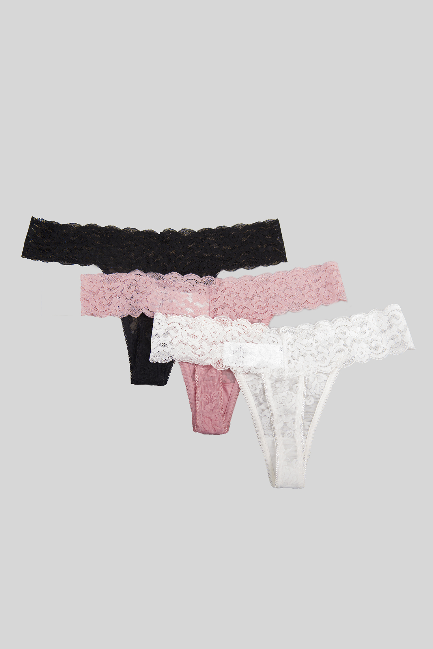 Three Color Lace Panties Set