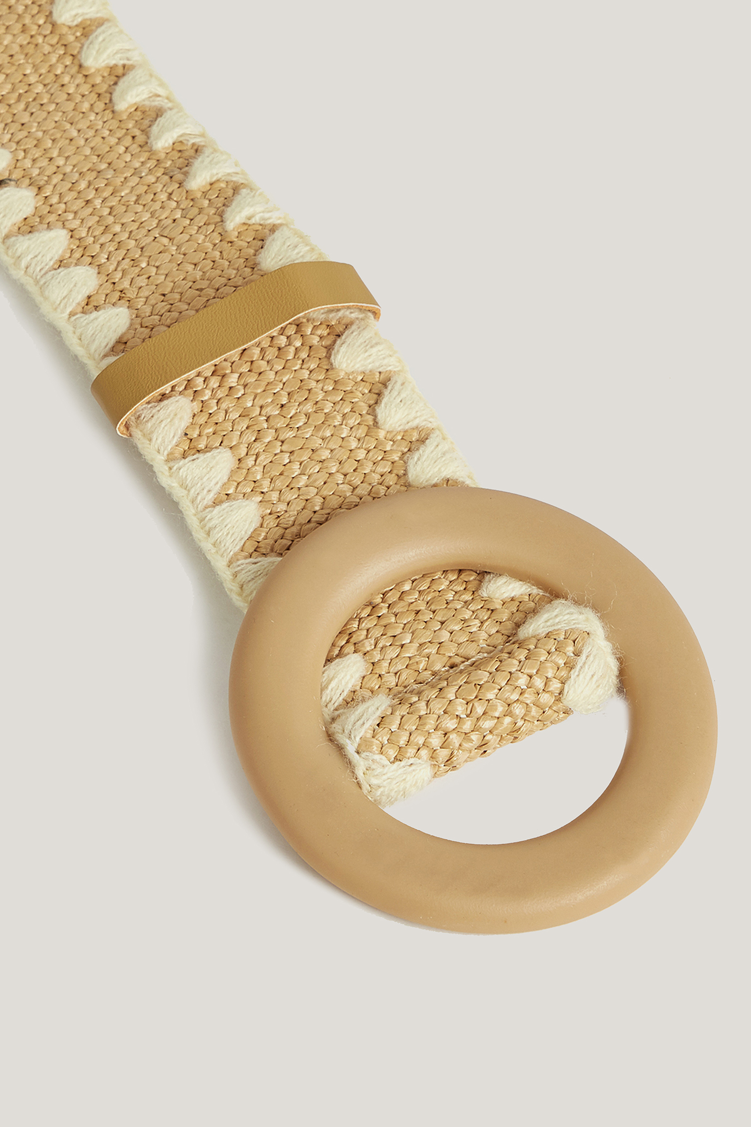Round Buckle Straw Belt