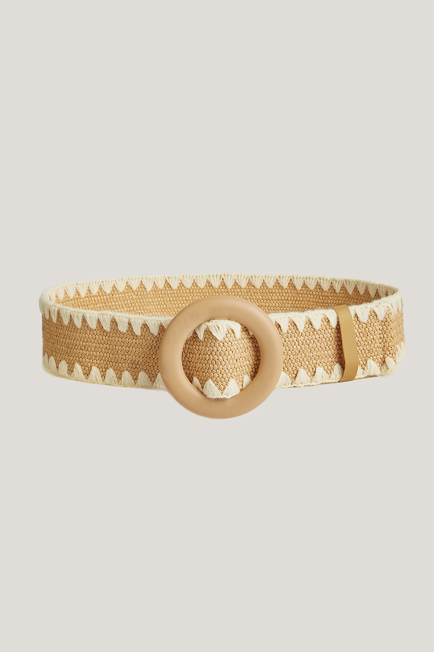 Round Buckle Straw Belt