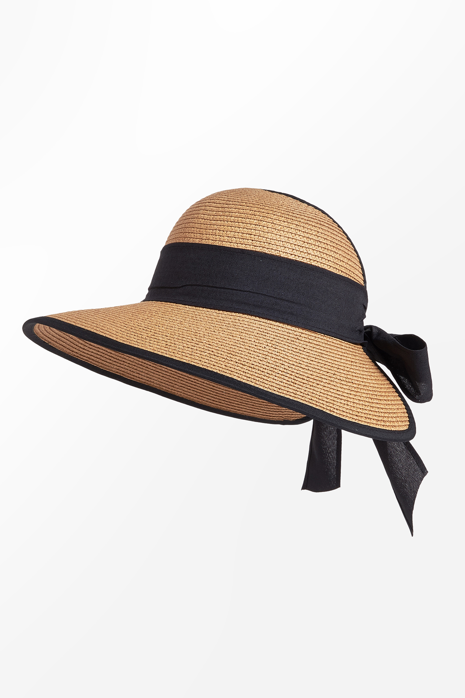 Wide Brim Oversized Bow Straw Visor