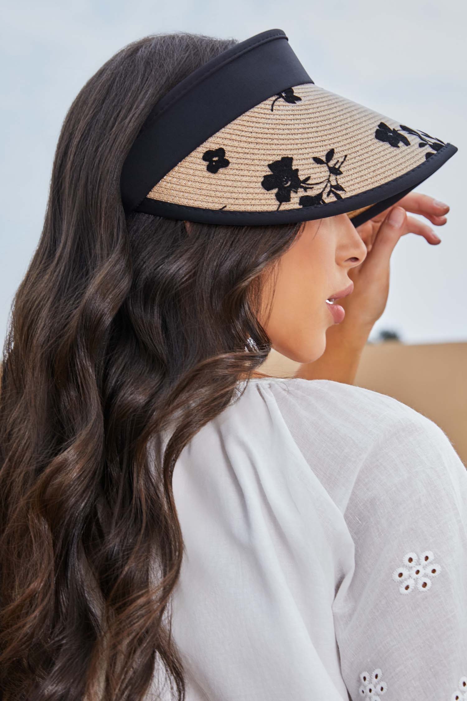 Straw & Floral Visor