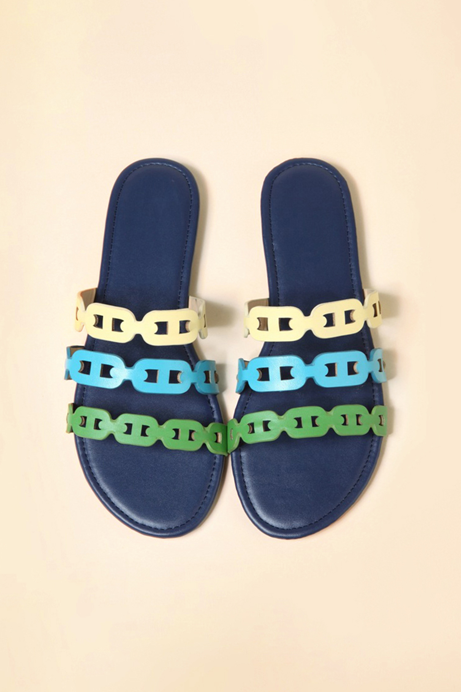 Sandales en chaîne multicolores