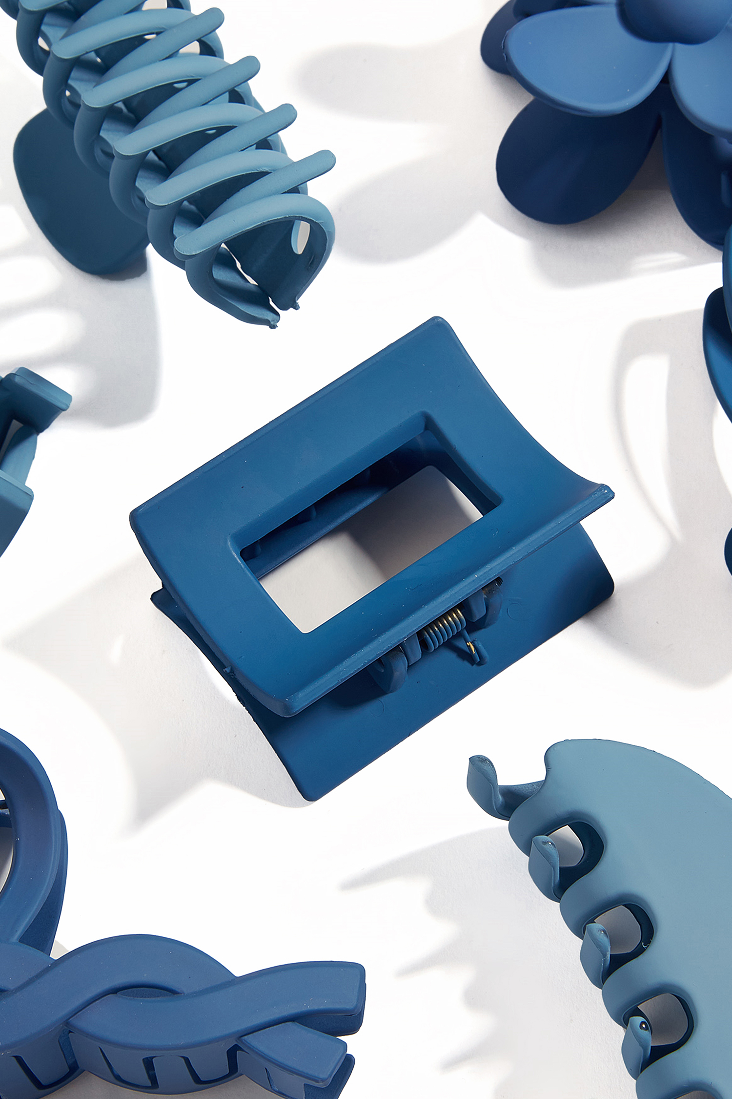 Blaue Blumen-Haarklammer-Set