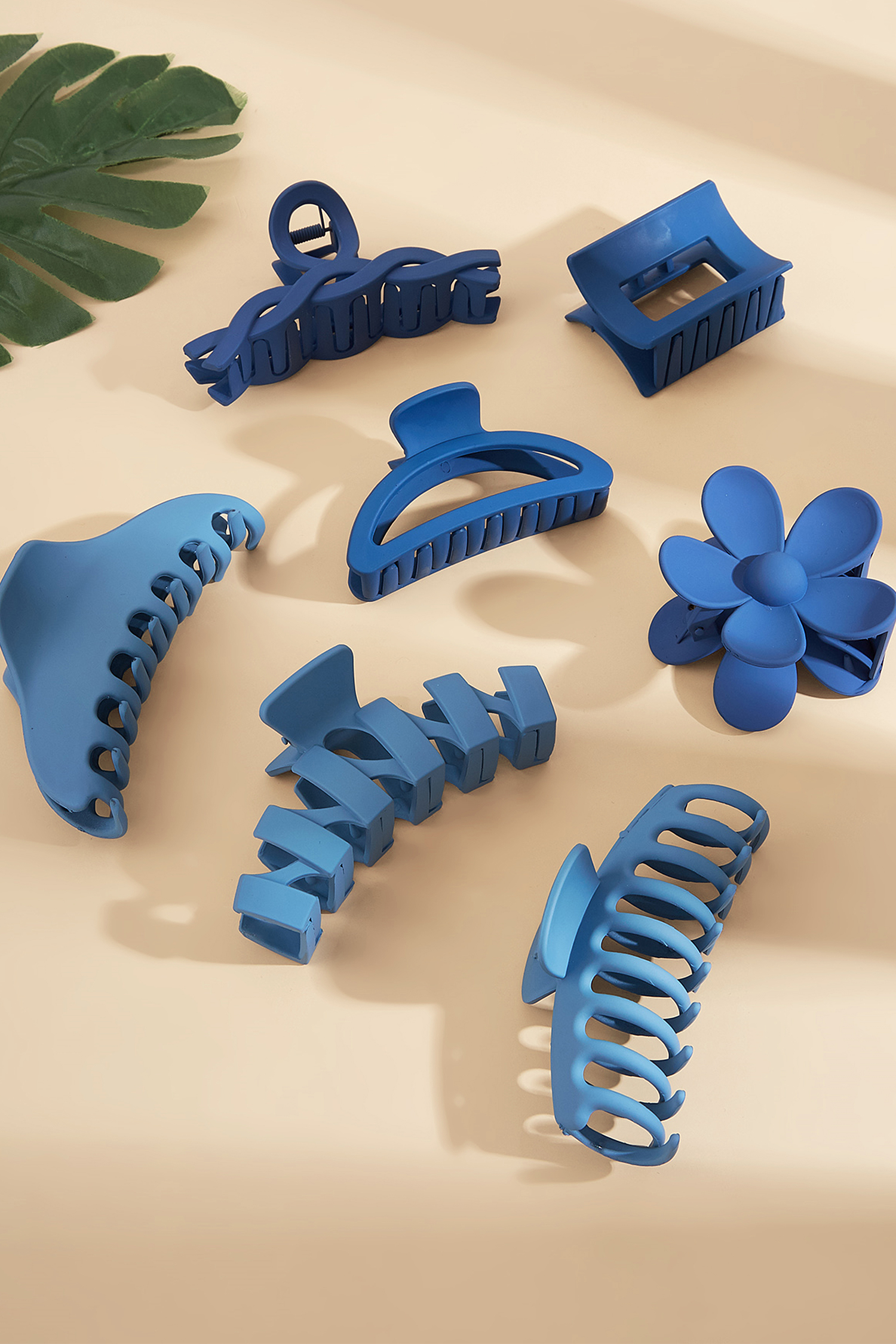 Blaue Blumen-Haarklammer-Set