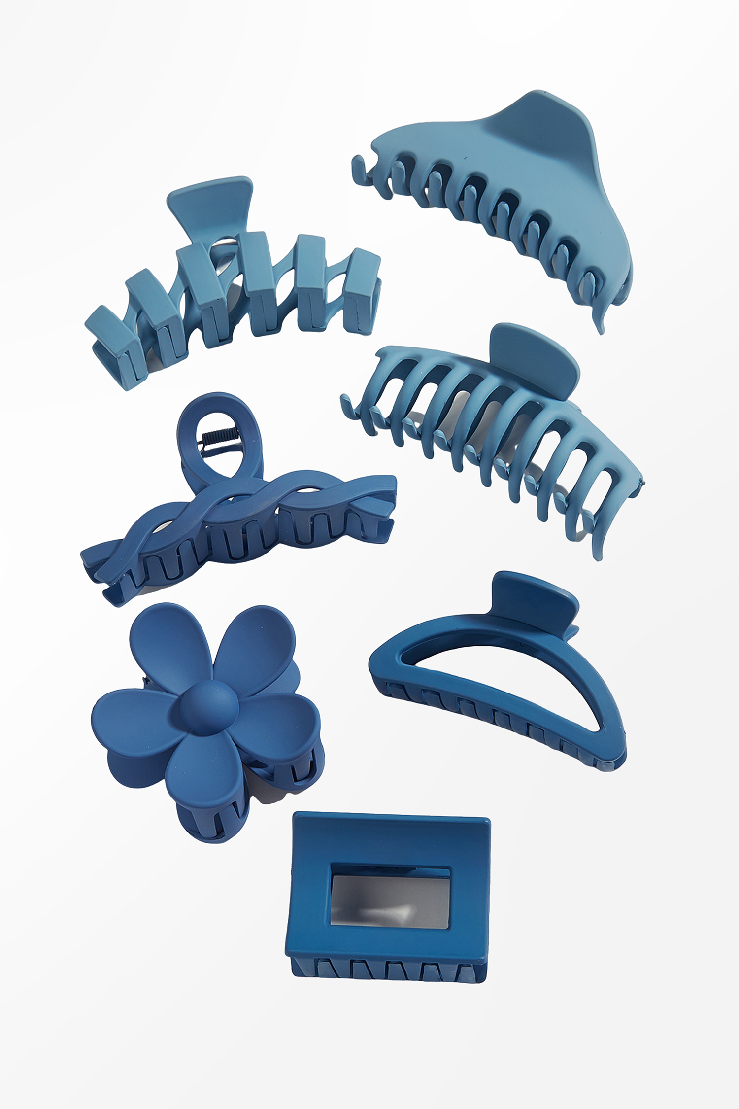 Blaue Blumen-Haarklammer-Set