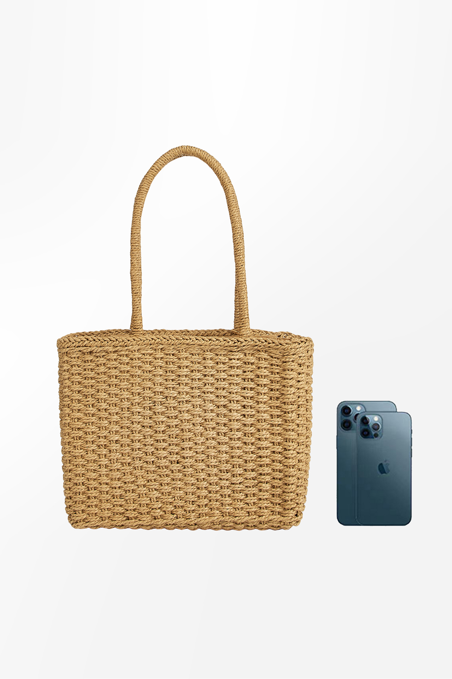 Wide Brim Straw Hat & Tote Set