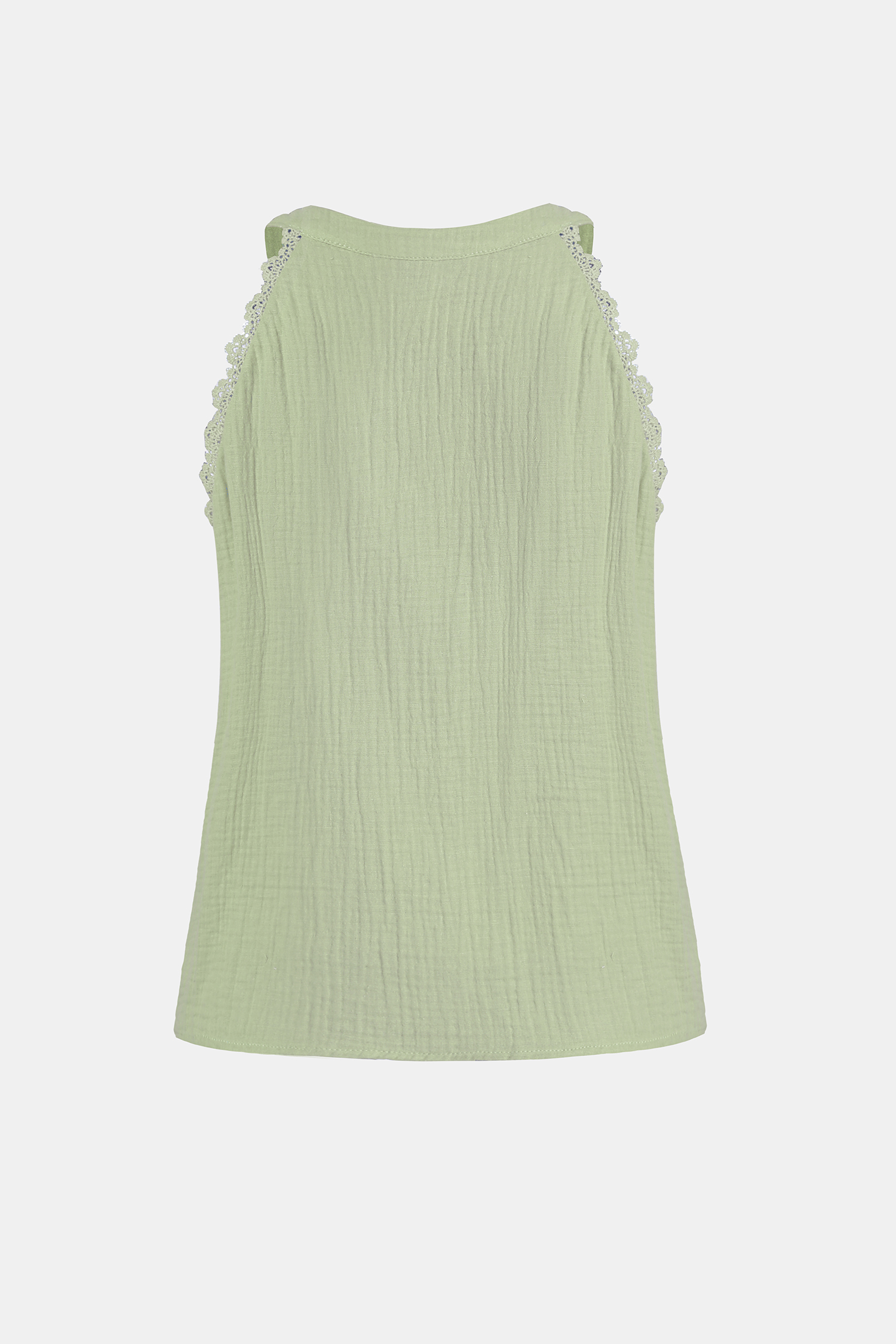 V Neck Sleeveless Two Tone Top