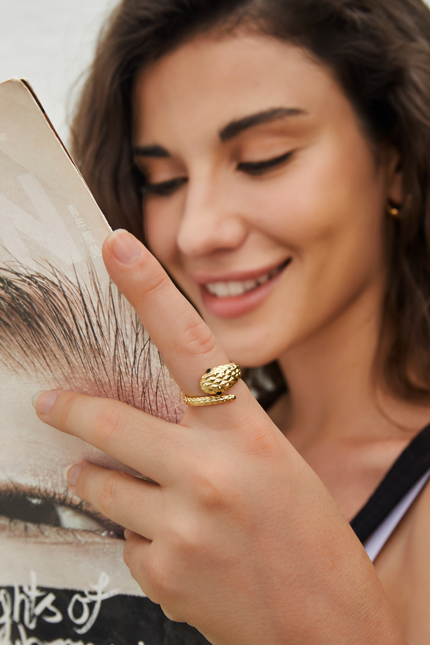 GoldTone Snake RingCupshe UK