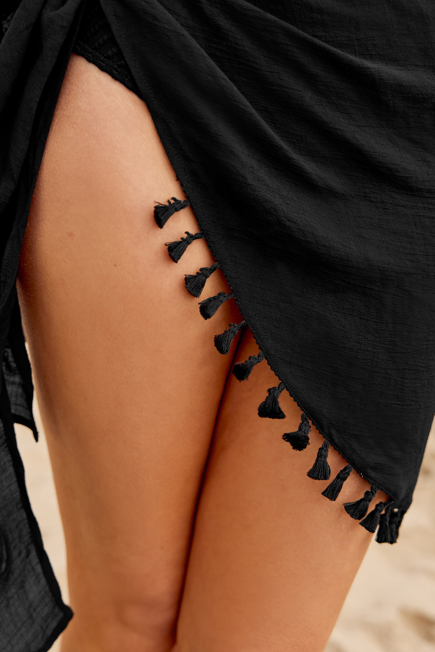 Tassel Knotted Cover-Up Mini Sarong