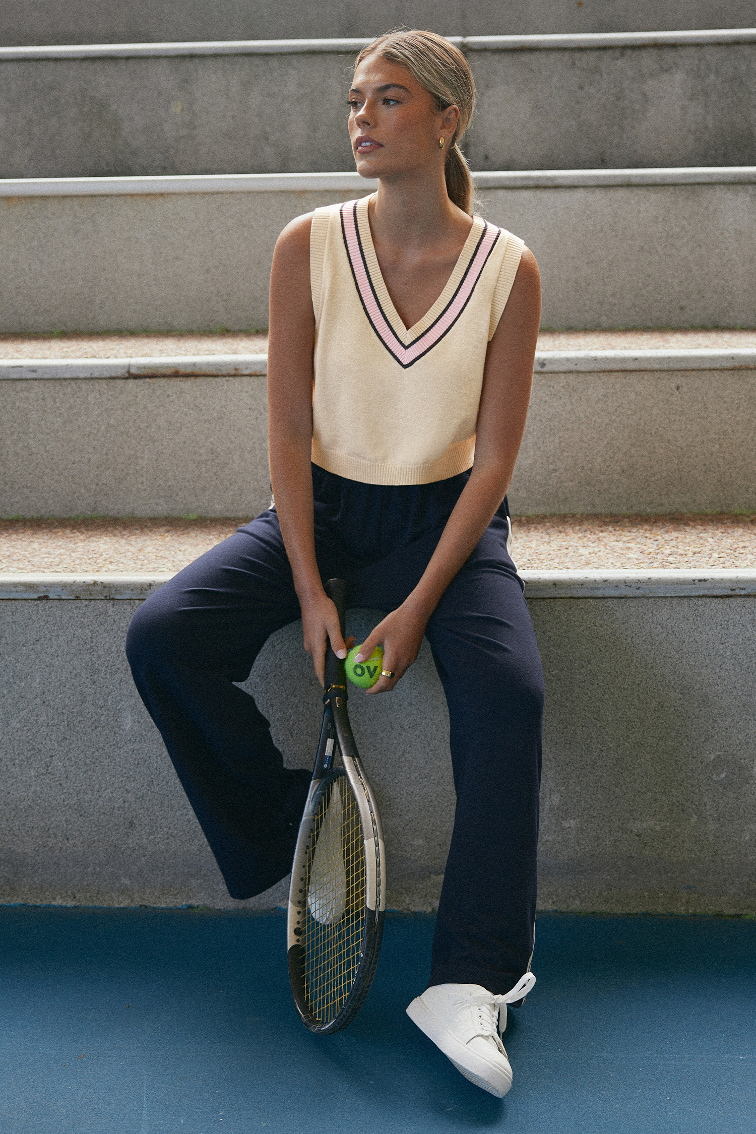 Cupshe Neutral Colorblock Knit Vest In Yellow