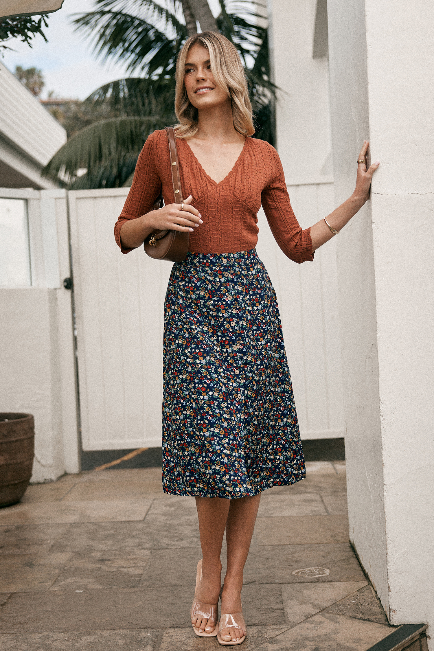 Ditsy bloemen midi-rok
