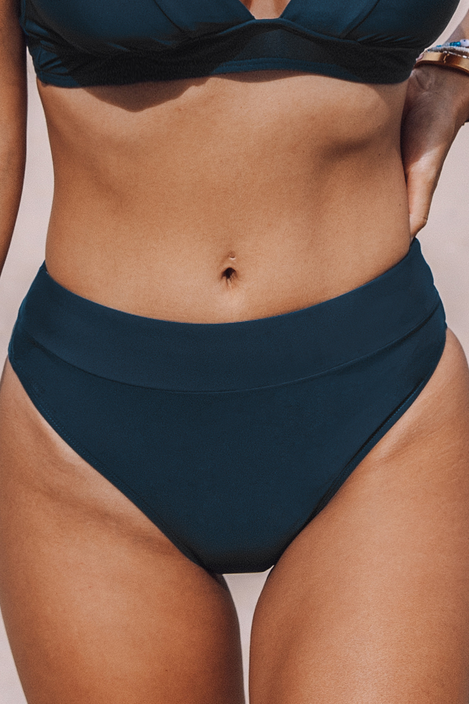 Banded High-Waisted Bikini Bottoms