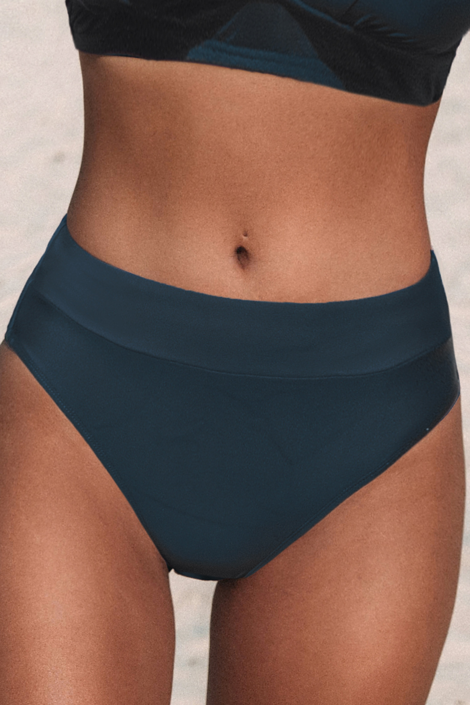 Banded High-Waisted Bikini Bottoms