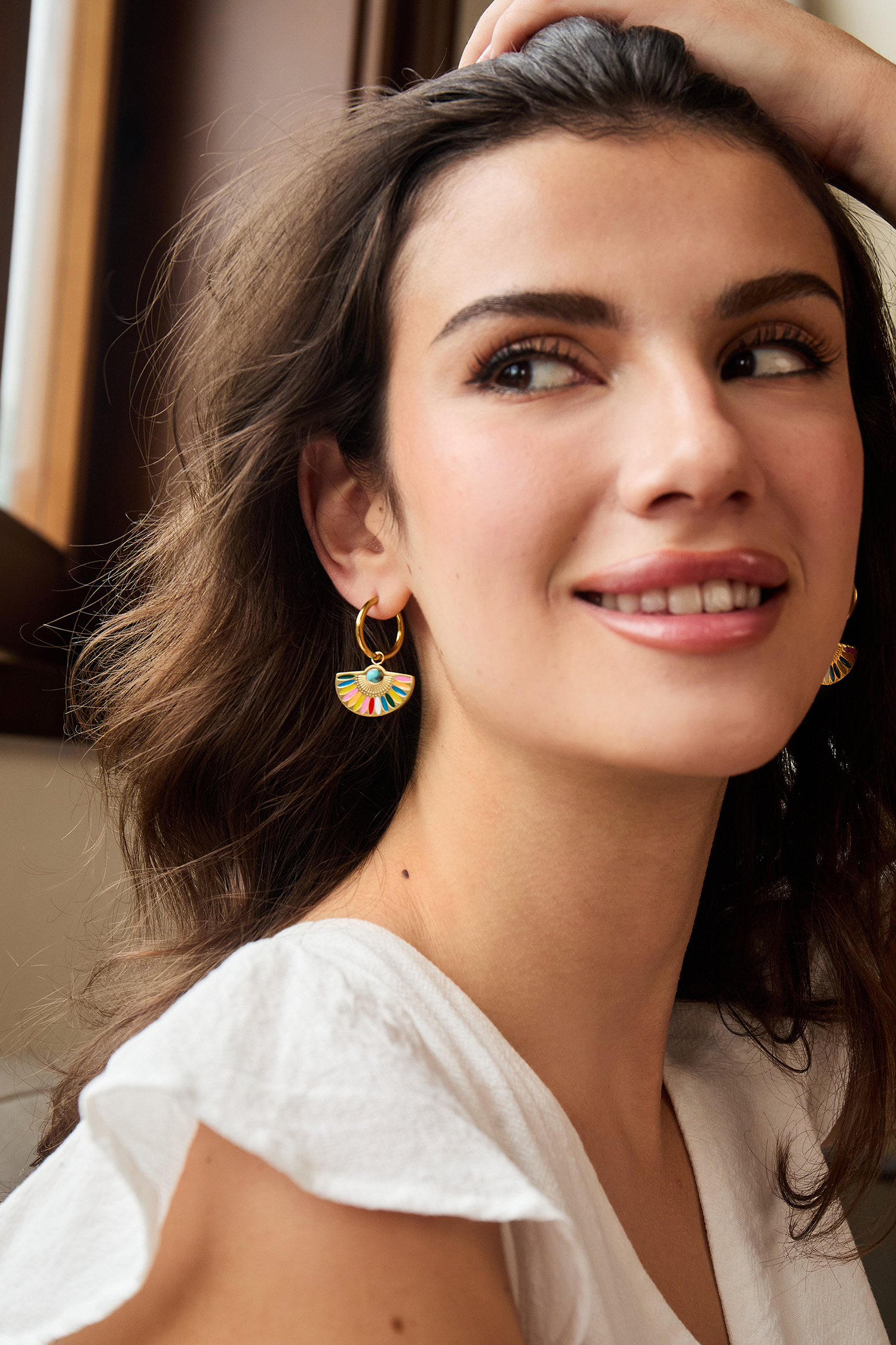 Mehrfarbige Fächer-Ohrringe