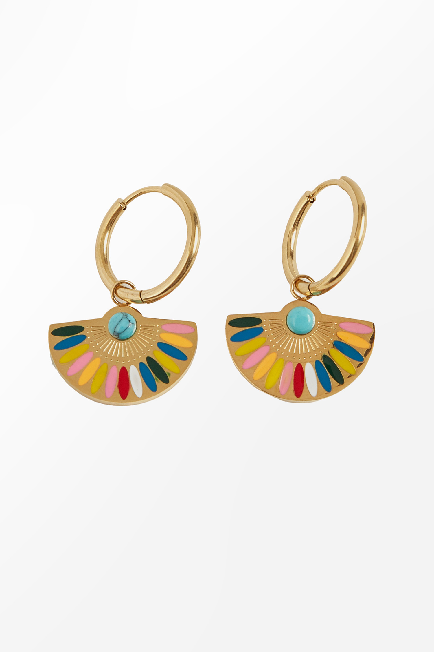 Mehrfarbige Fächer-Ohrringe