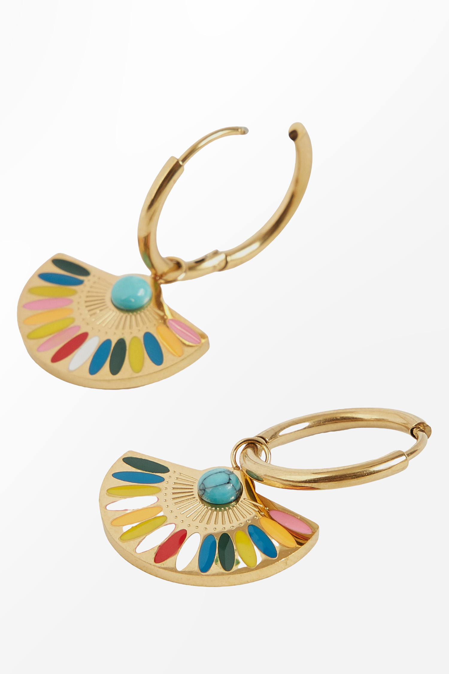 Mehrfarbige Fächer-Ohrringe