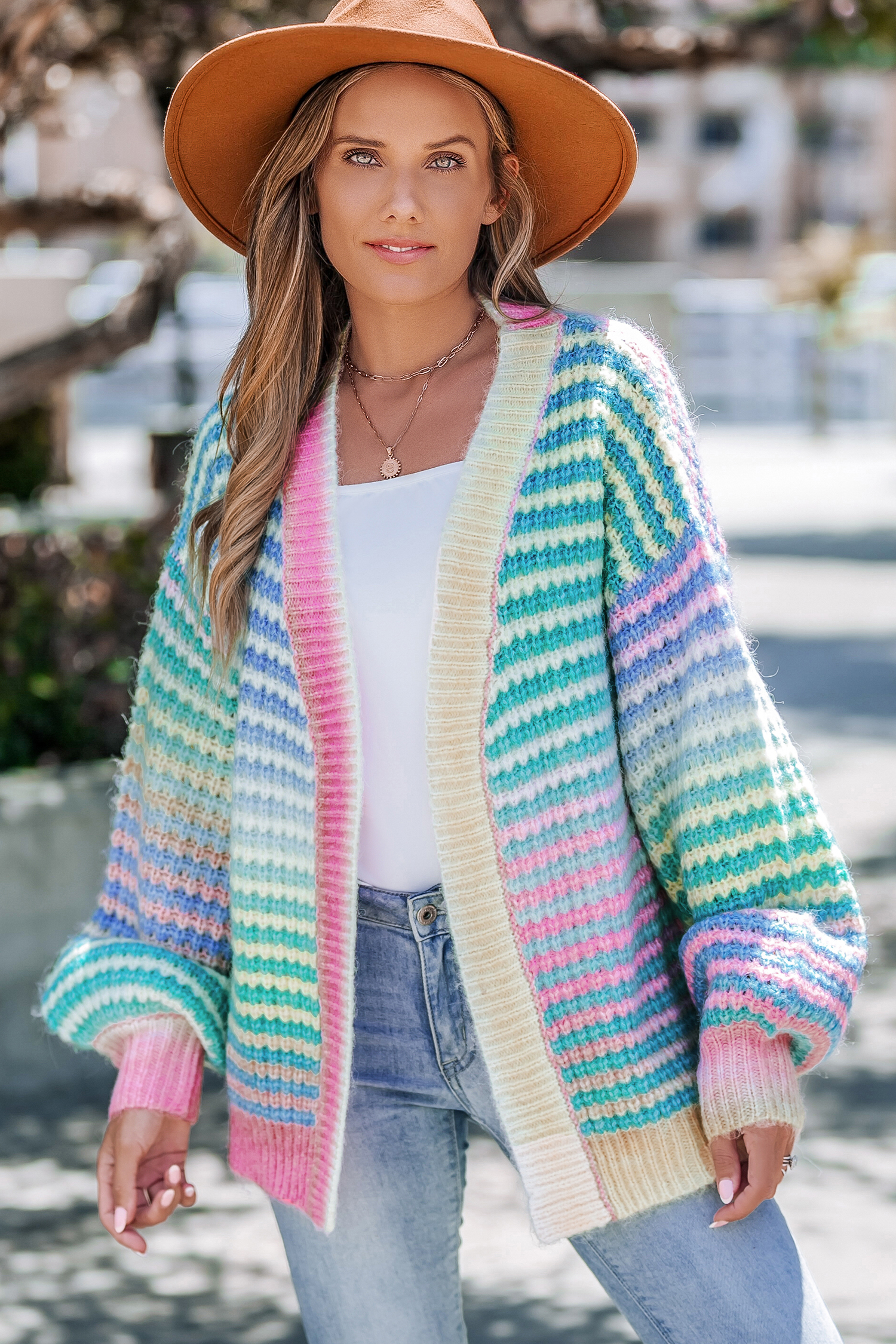 トップス switching design Euro cardigan Alexa Logo Cardigan | GUESS Factory