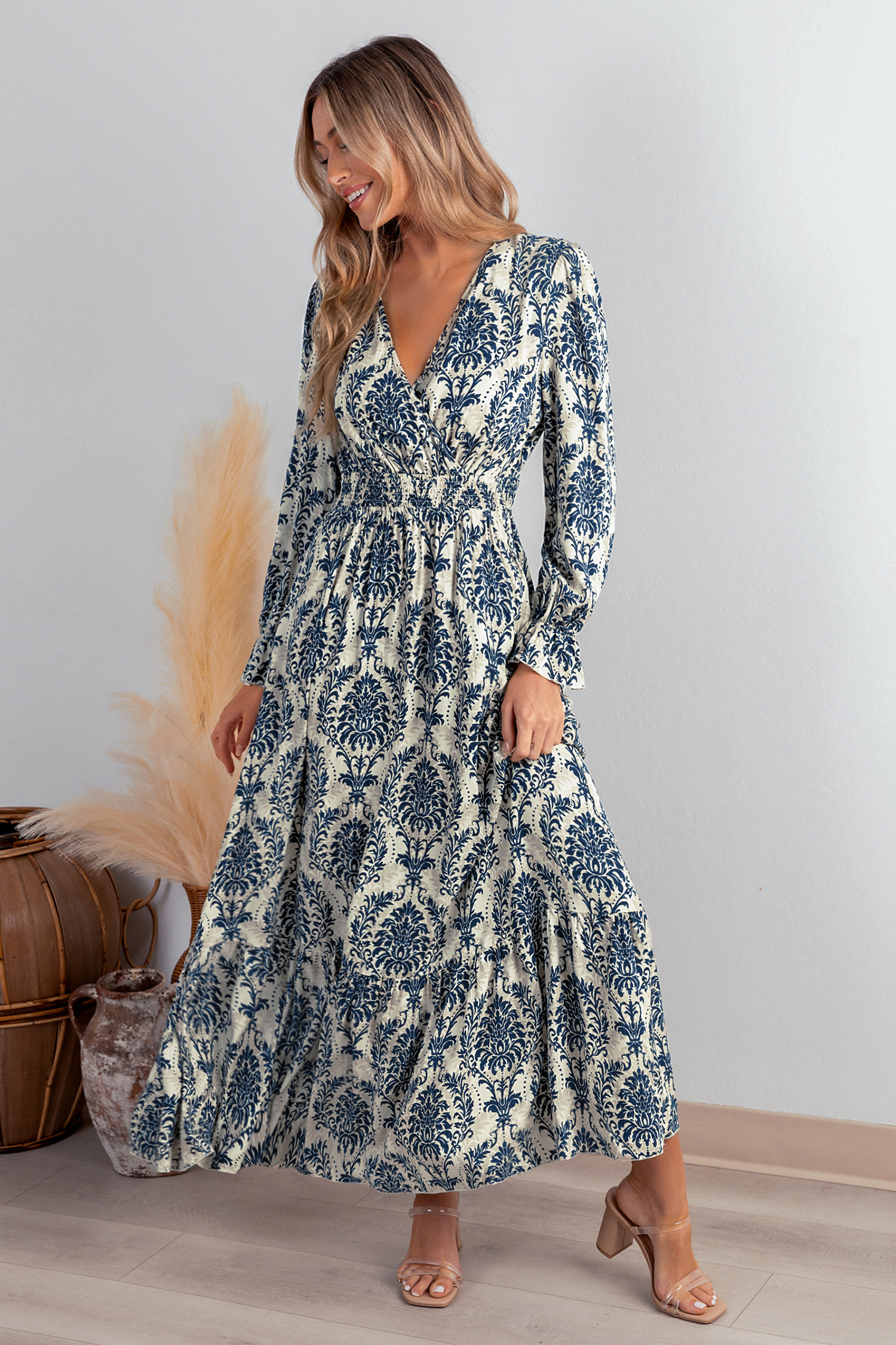 i*2様 Checked Jacquard Volume Sleeve Dres ACS_9530-scaled.jpg