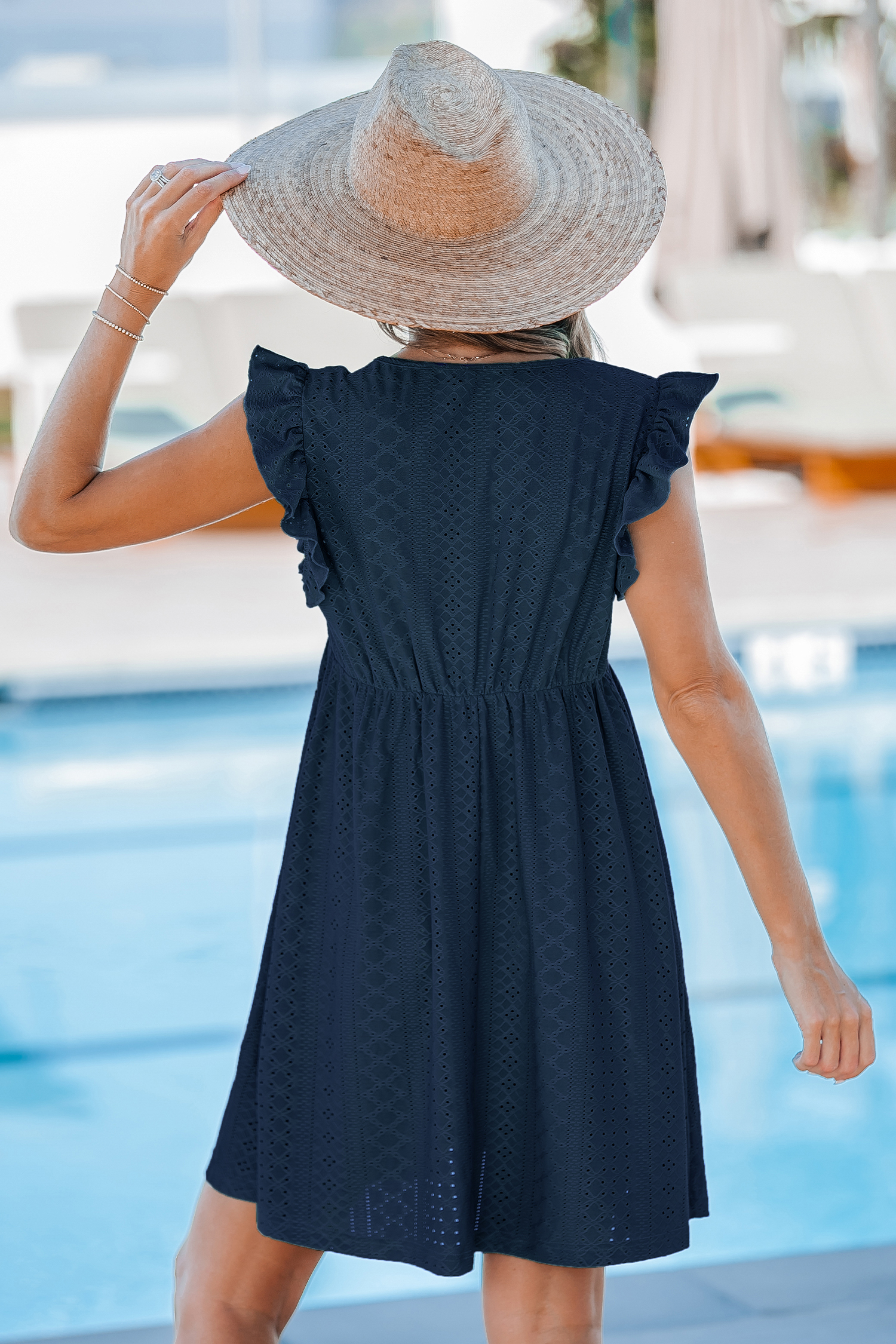 【CUPSHE】セージグリーン 半袖 カバーアップミニドレス Sage Green Short Sleeve Cover-Up Mini Dress